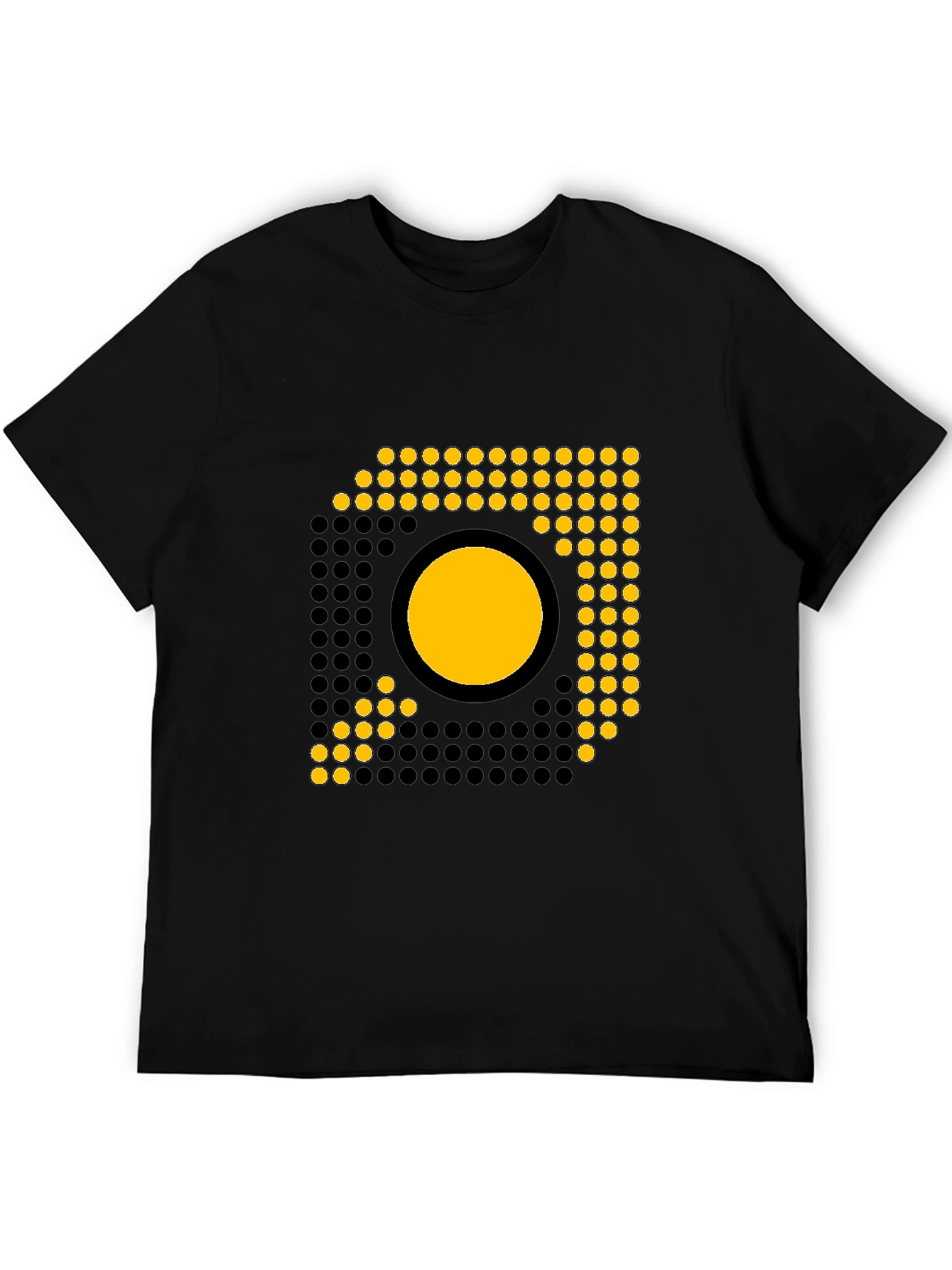 Modern Geometric Graphic Tee - Black