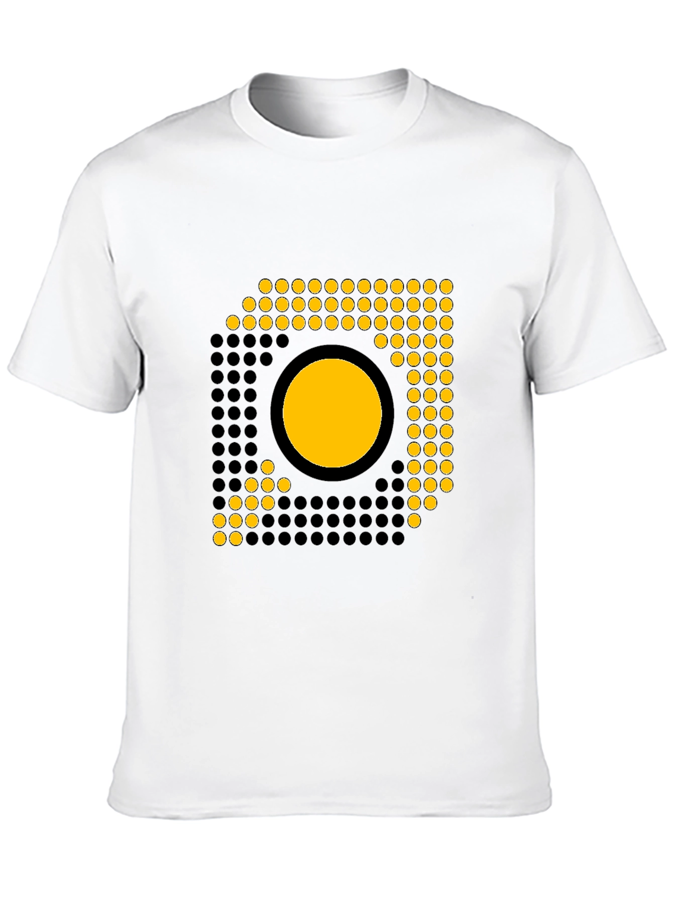 Modern Geometric Graphic Tee - Black