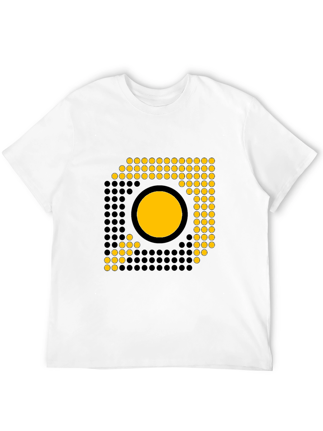 Modern Geometric Graphic Tee - Black