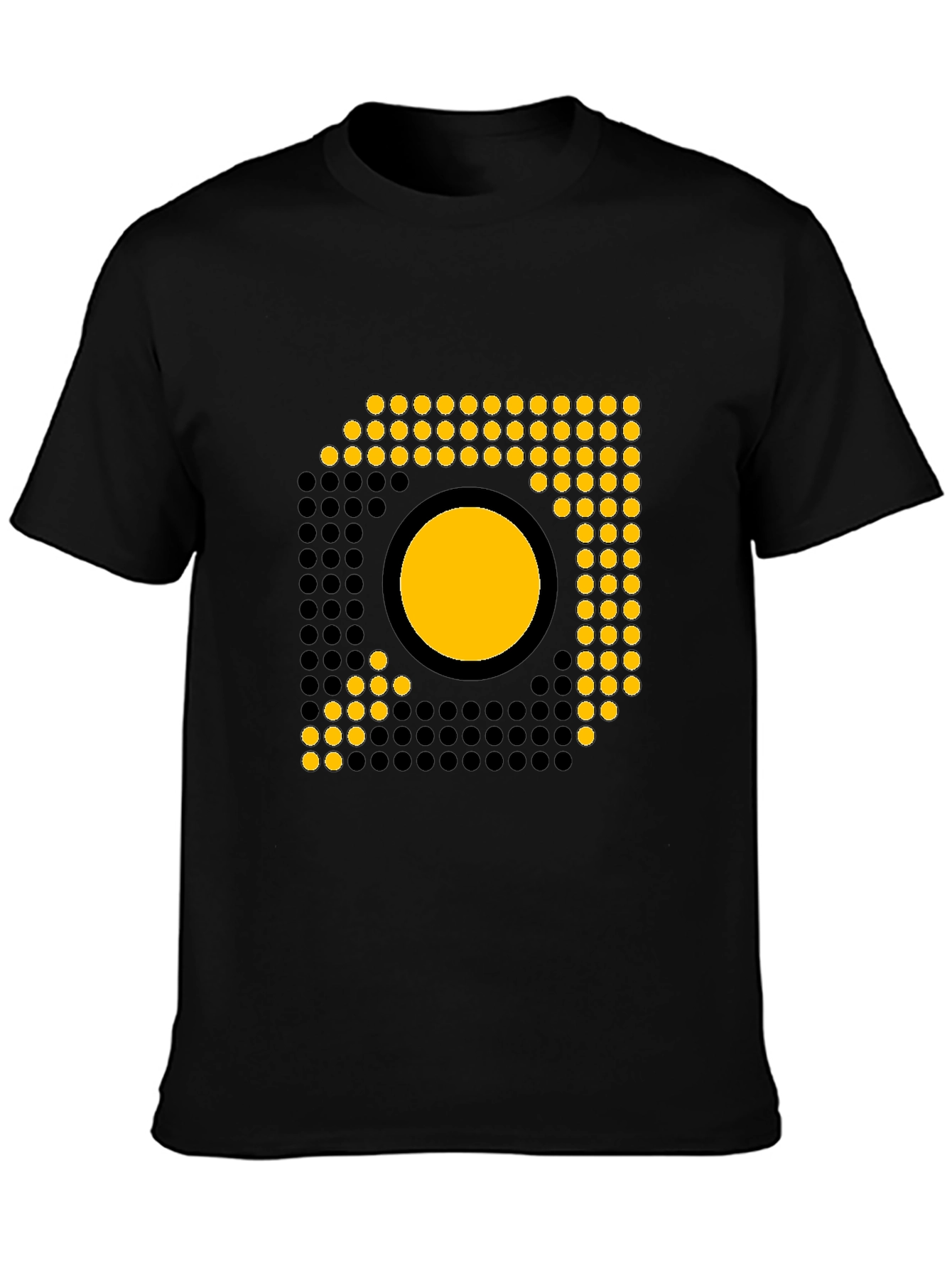 Modern Geometric Graphic Tee - Black