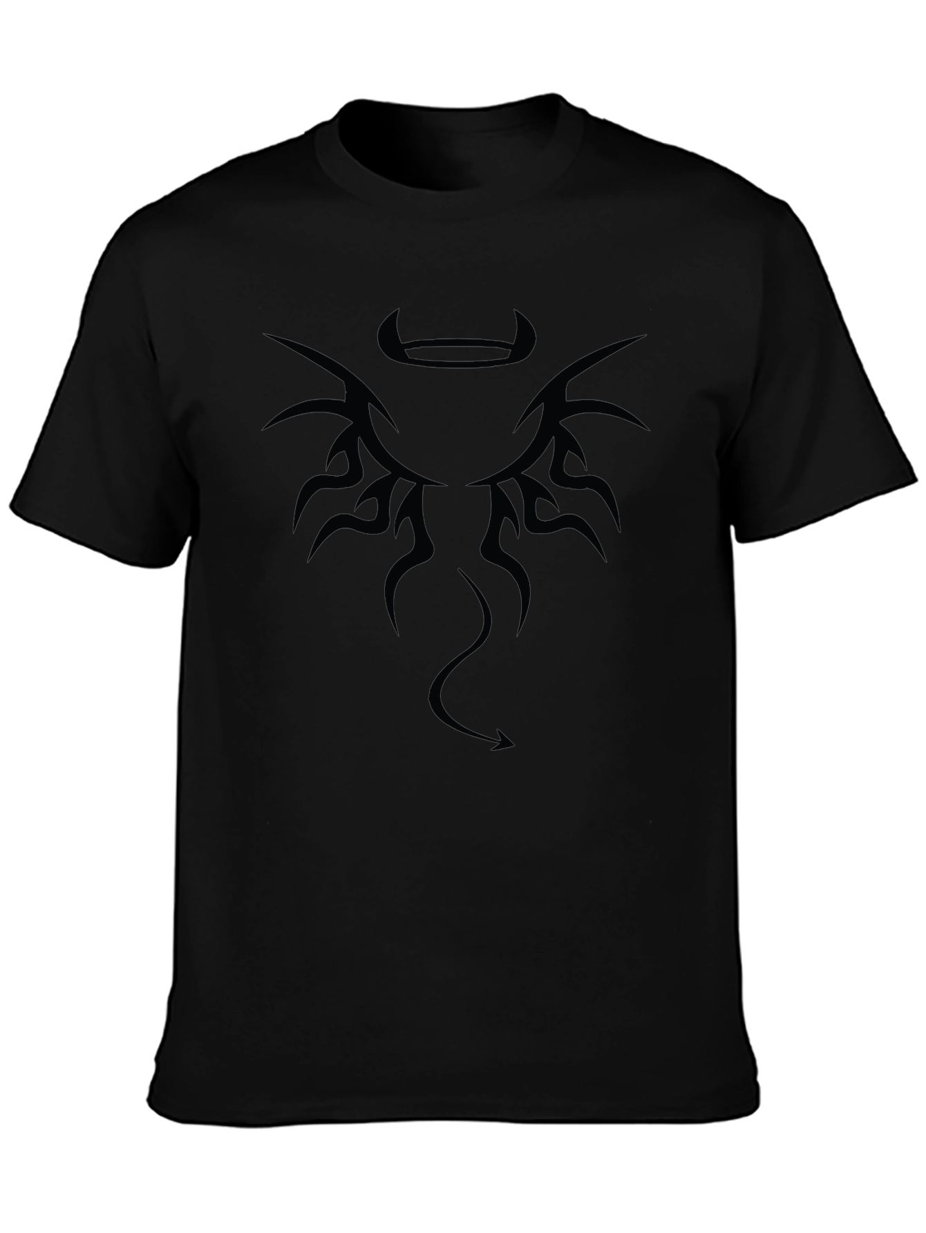 Edgy Angel & Devil Black Graphic Tee