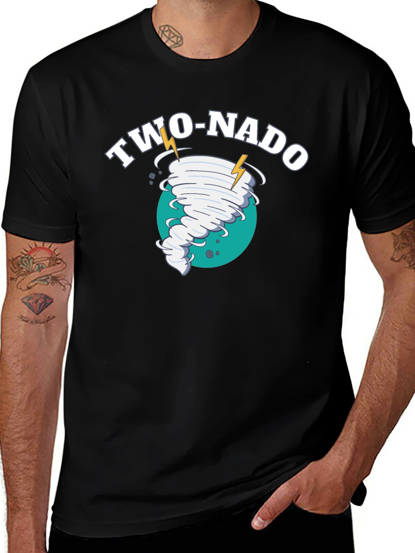 Two-Nado Black Graphic T-Shirt
