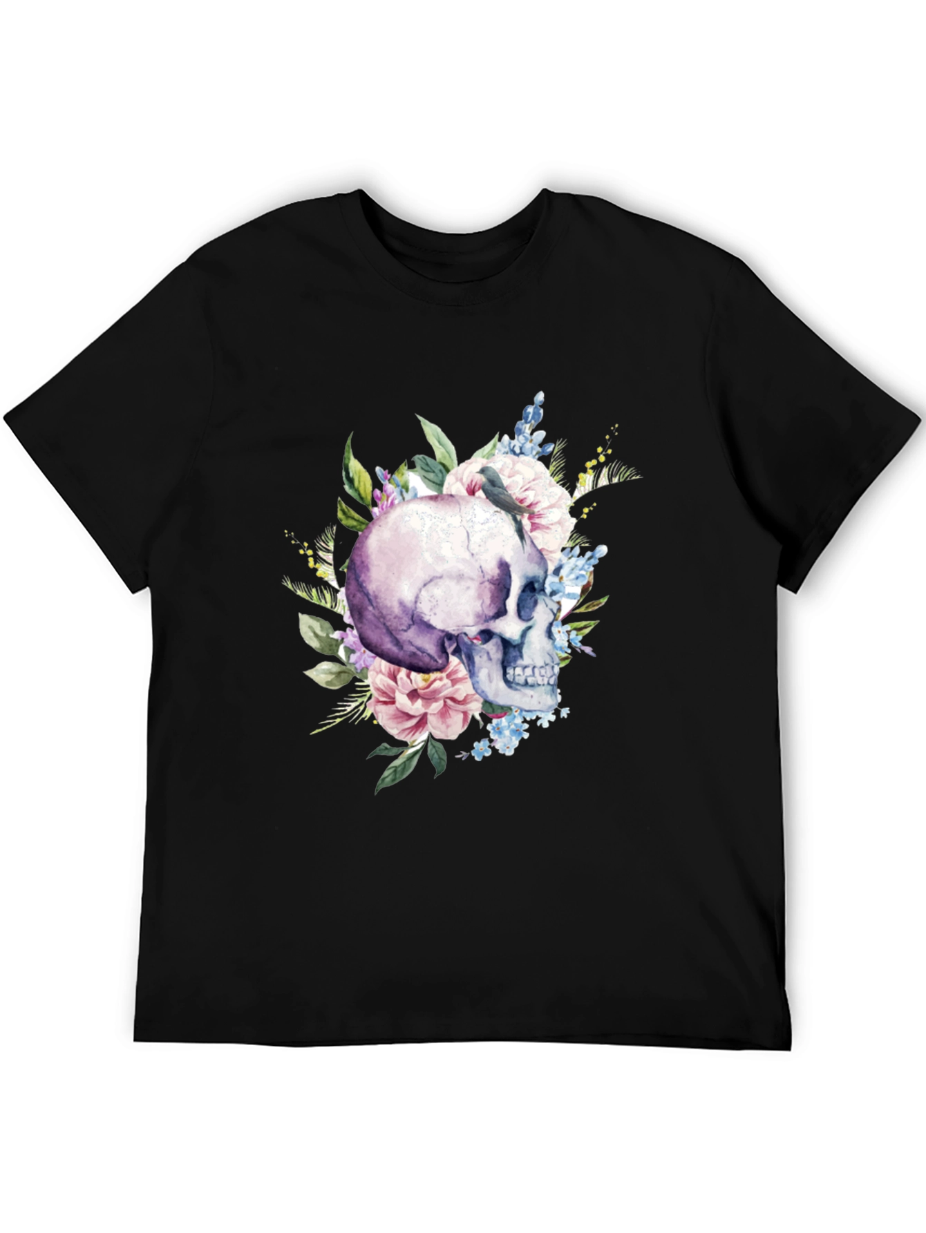 Floral Skull Graphic T-Shirt - Mens