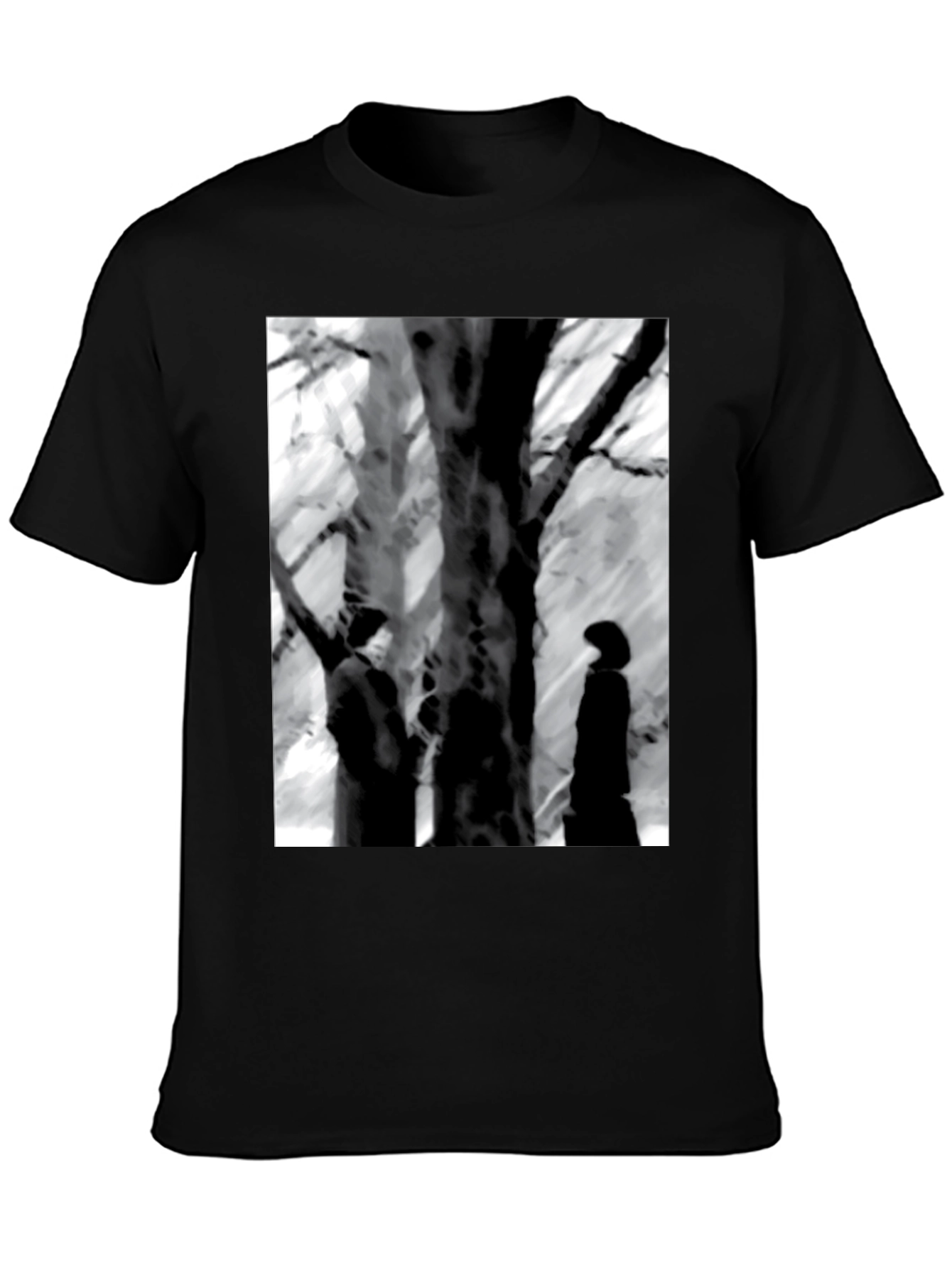Eerie Black & White Tree Scene Graphic Tee