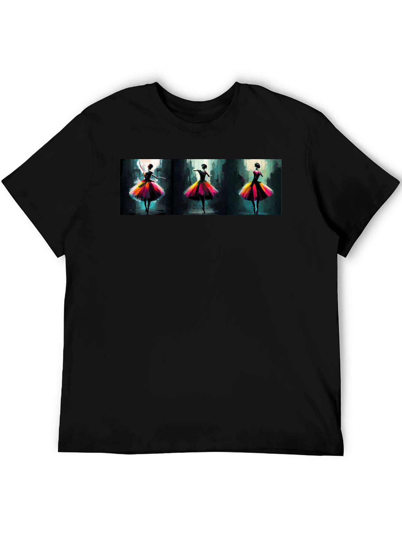 Dancing Ballerinas Graphic Black T-Shirt