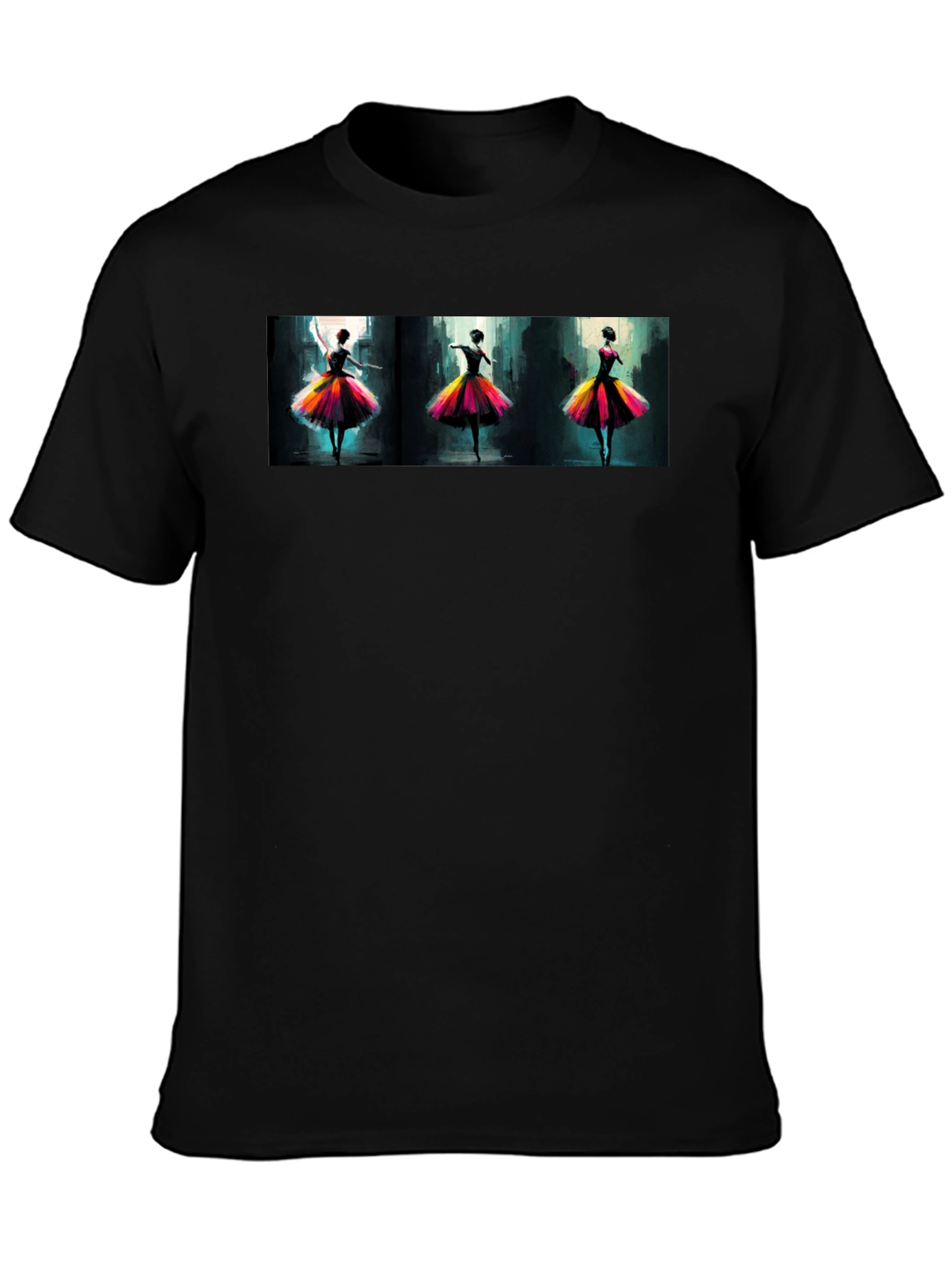Dancing Ballerinas Graphic Black T-Shirt
