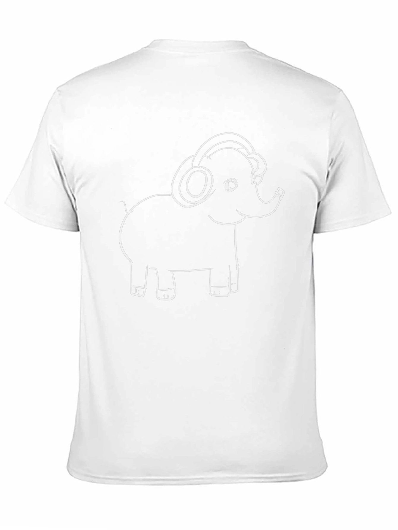 Elephant Headphones Graphic Tee - Stylish Black T-Shirt