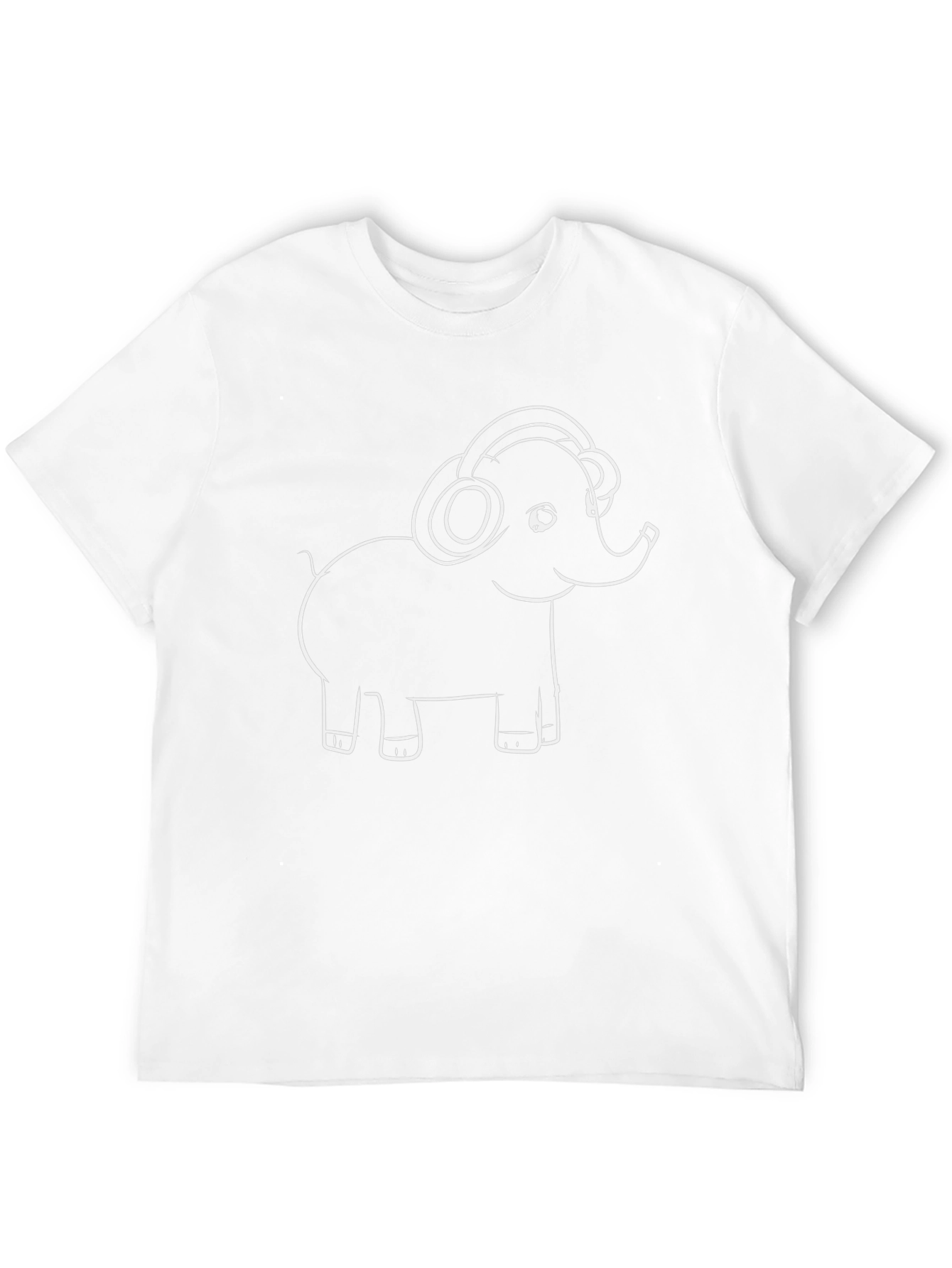 Elephant Headphones Graphic Tee - Stylish Black T-Shirt