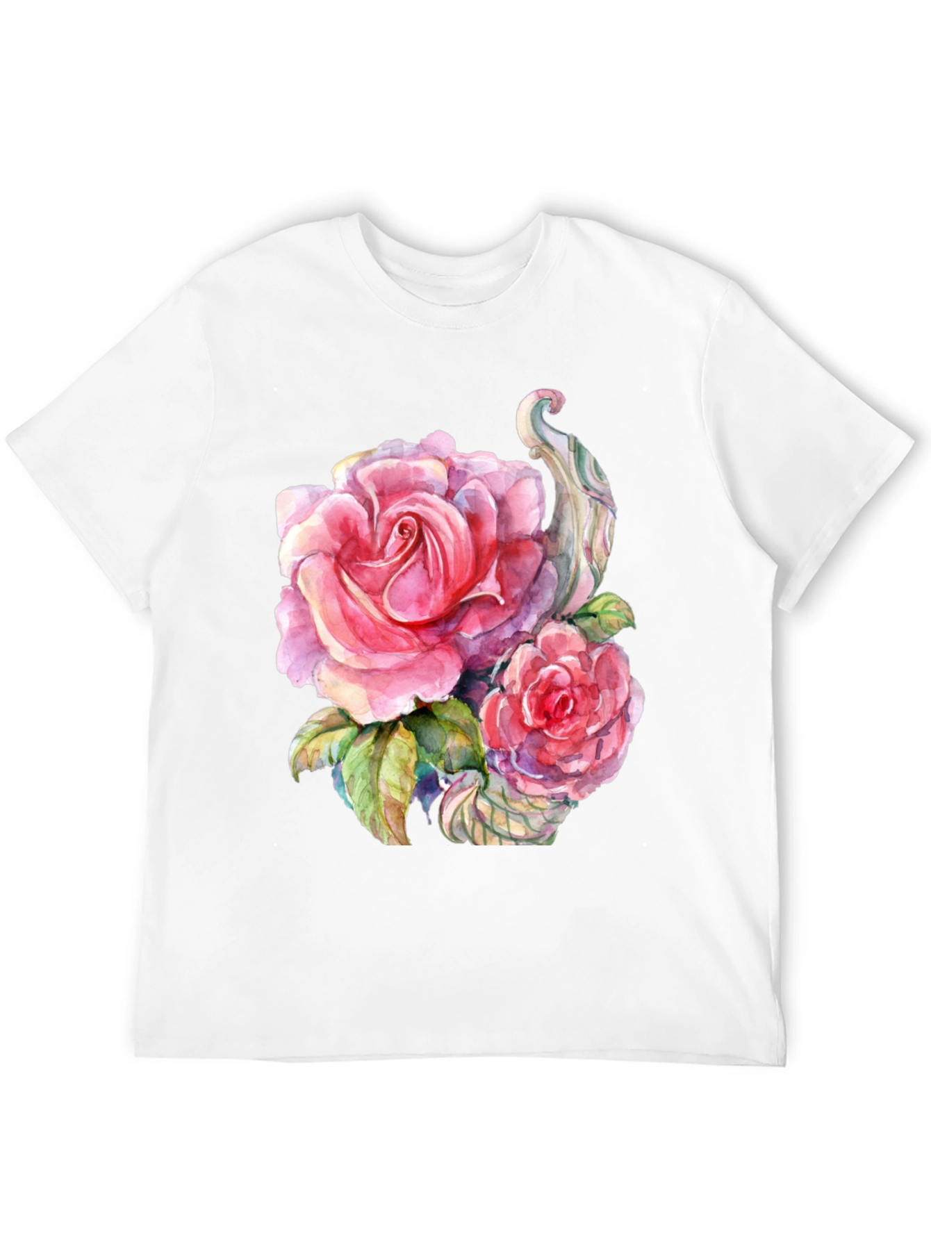 Floral Rose Graphic Black T-Shirt