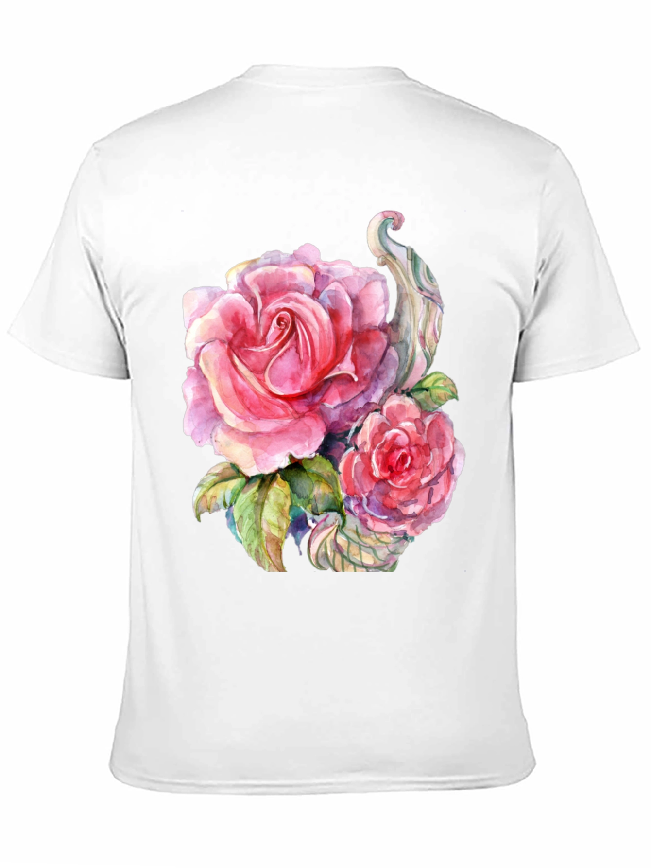 Floral Rose Graphic Black T-Shirt