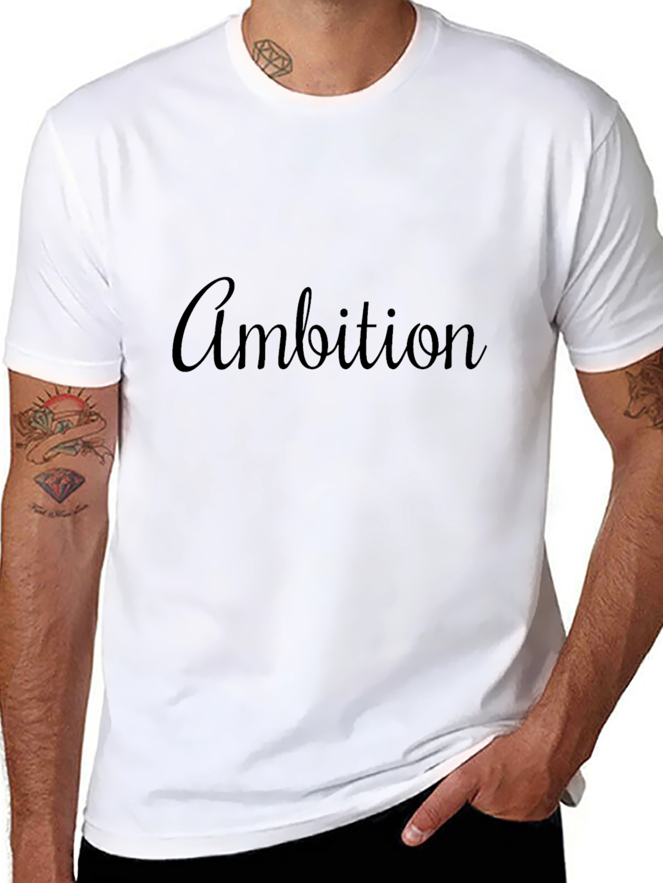 Ambition Black T-Shirt - Stylish Statement Tee