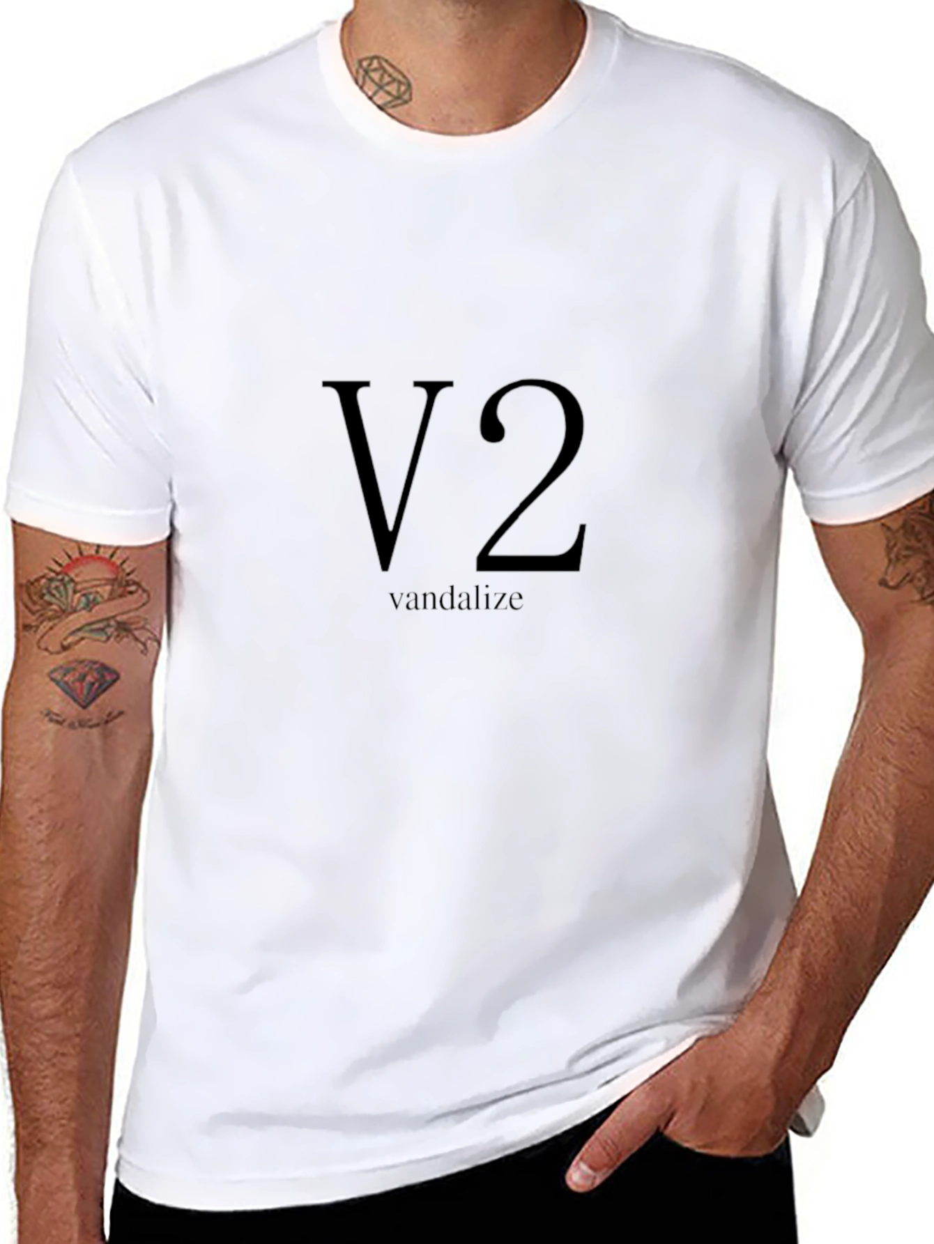 V2 Vandalize Black T-Shirt - Modern Graphic Tee