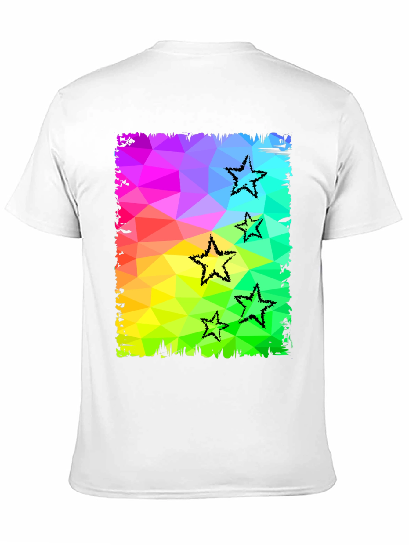 Geometric Star Print Black T-Shirt