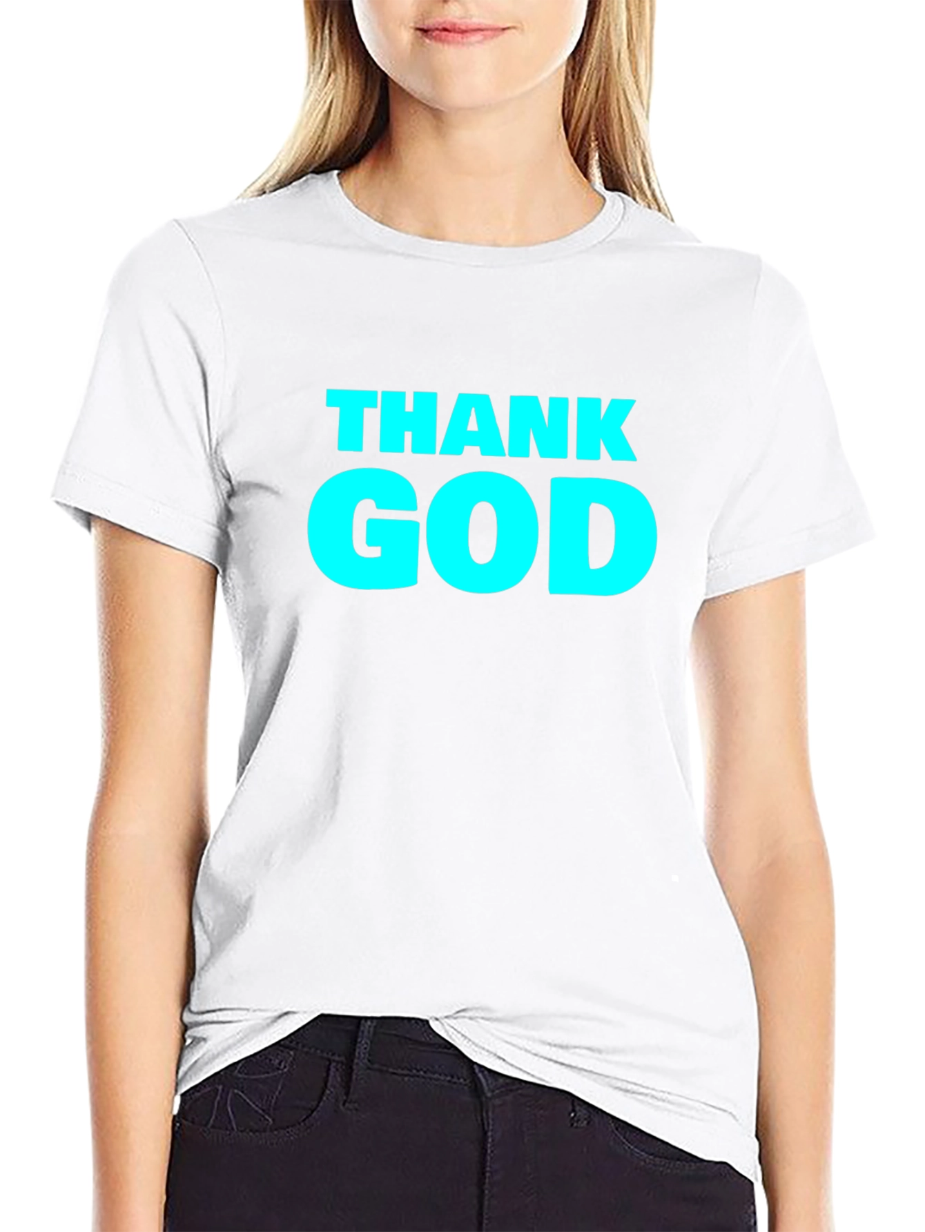 Thank God Graphic Tee - Black Cotton T-Shirt