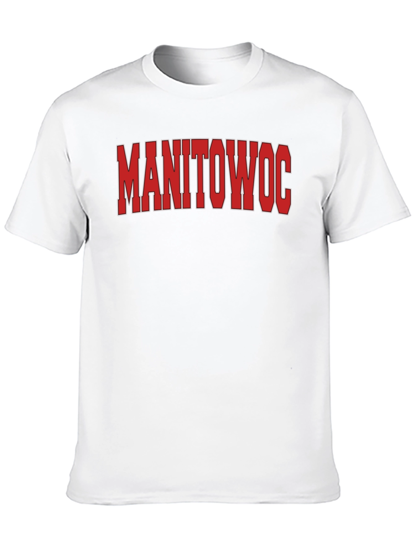 Manitowoc T-Shirt - Bold Red Text Classic Fit