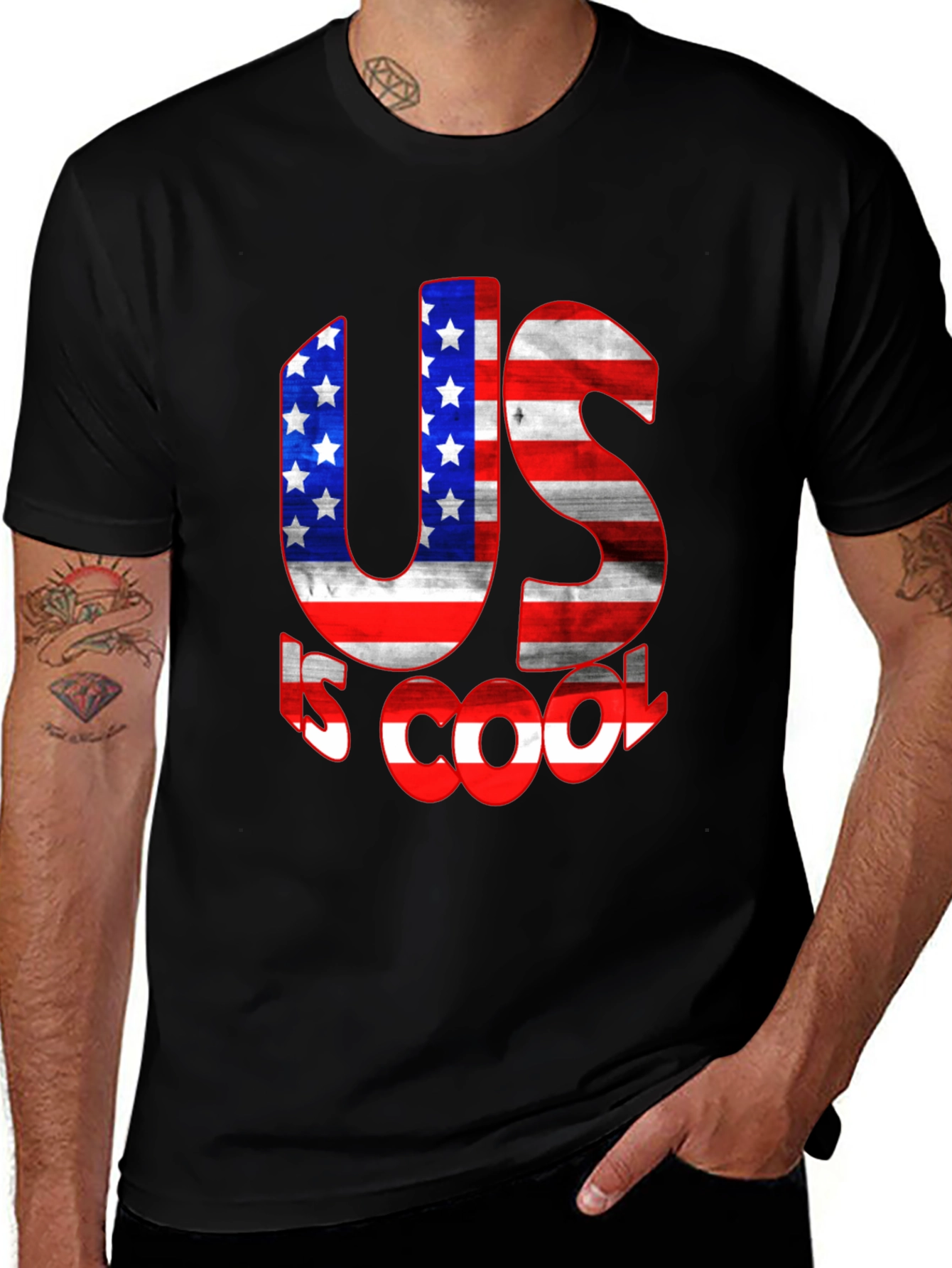 US is Cool American Flag Graphic Tee