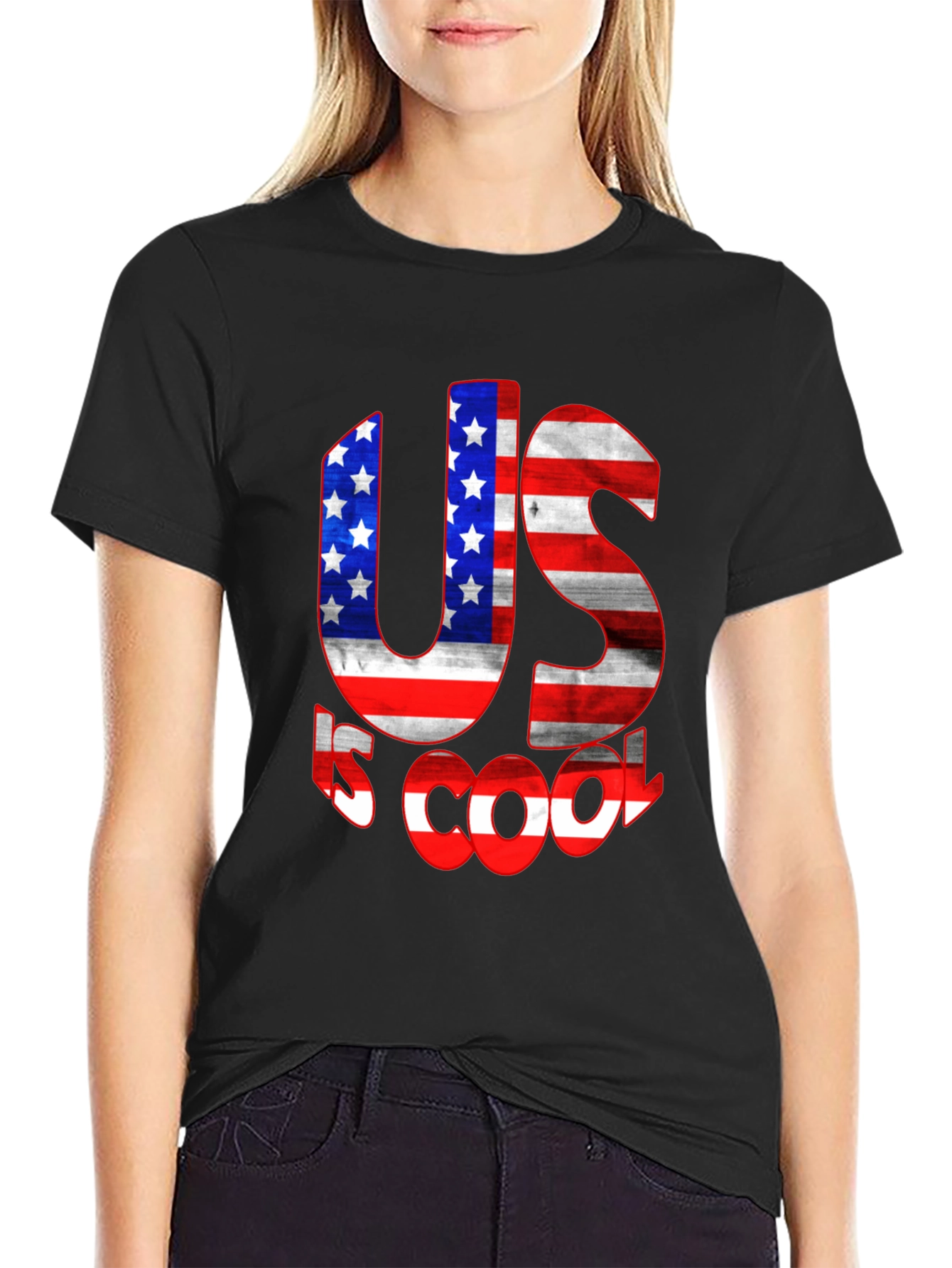 US is Cool American Flag Graphic Tee