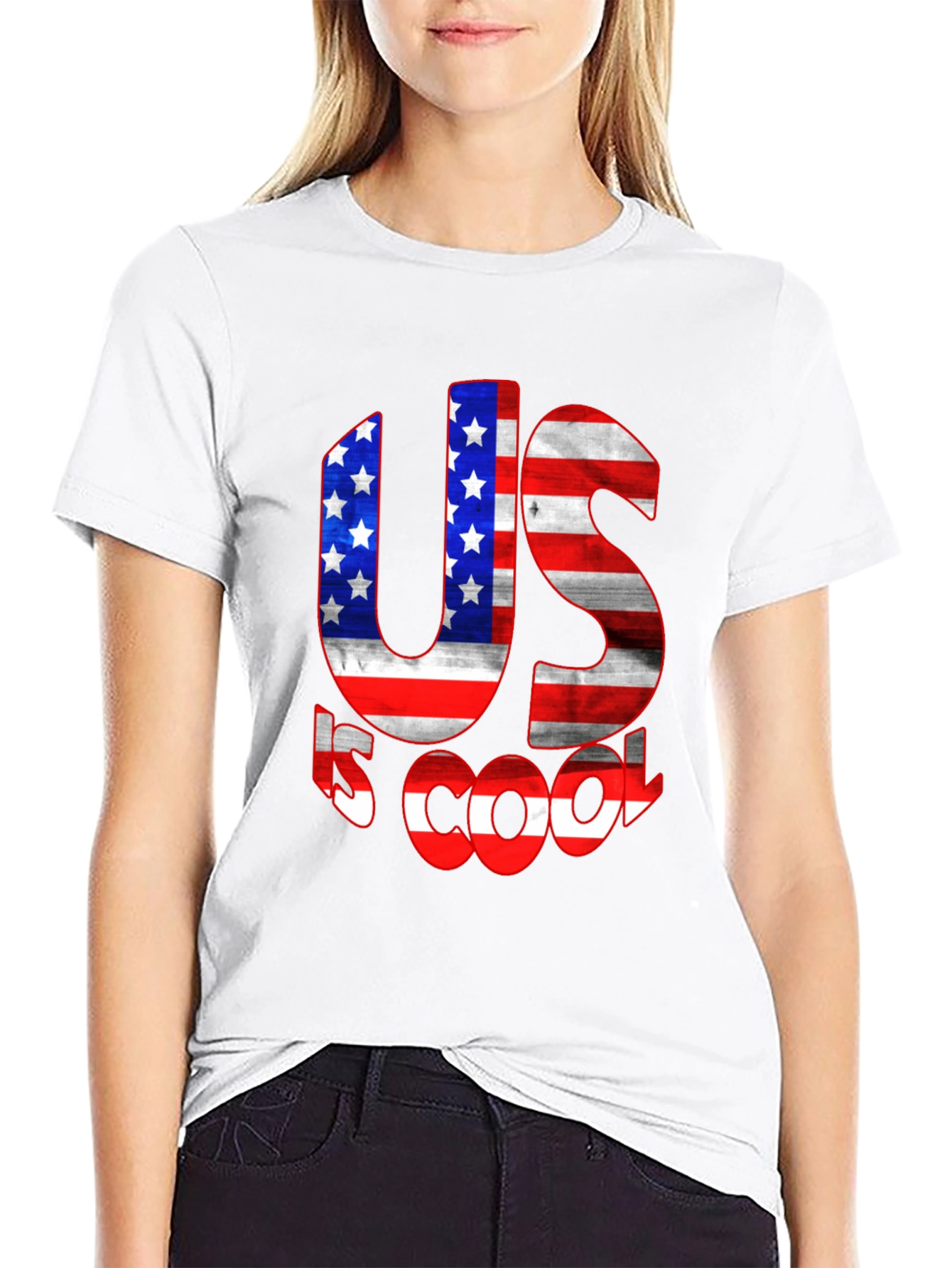 US is Cool American Flag Graphic Tee