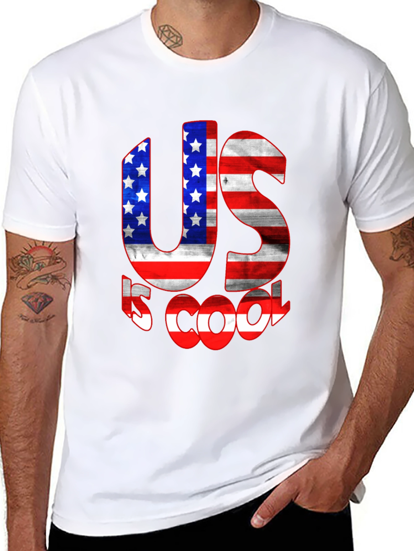 US is Cool American Flag Graphic Tee