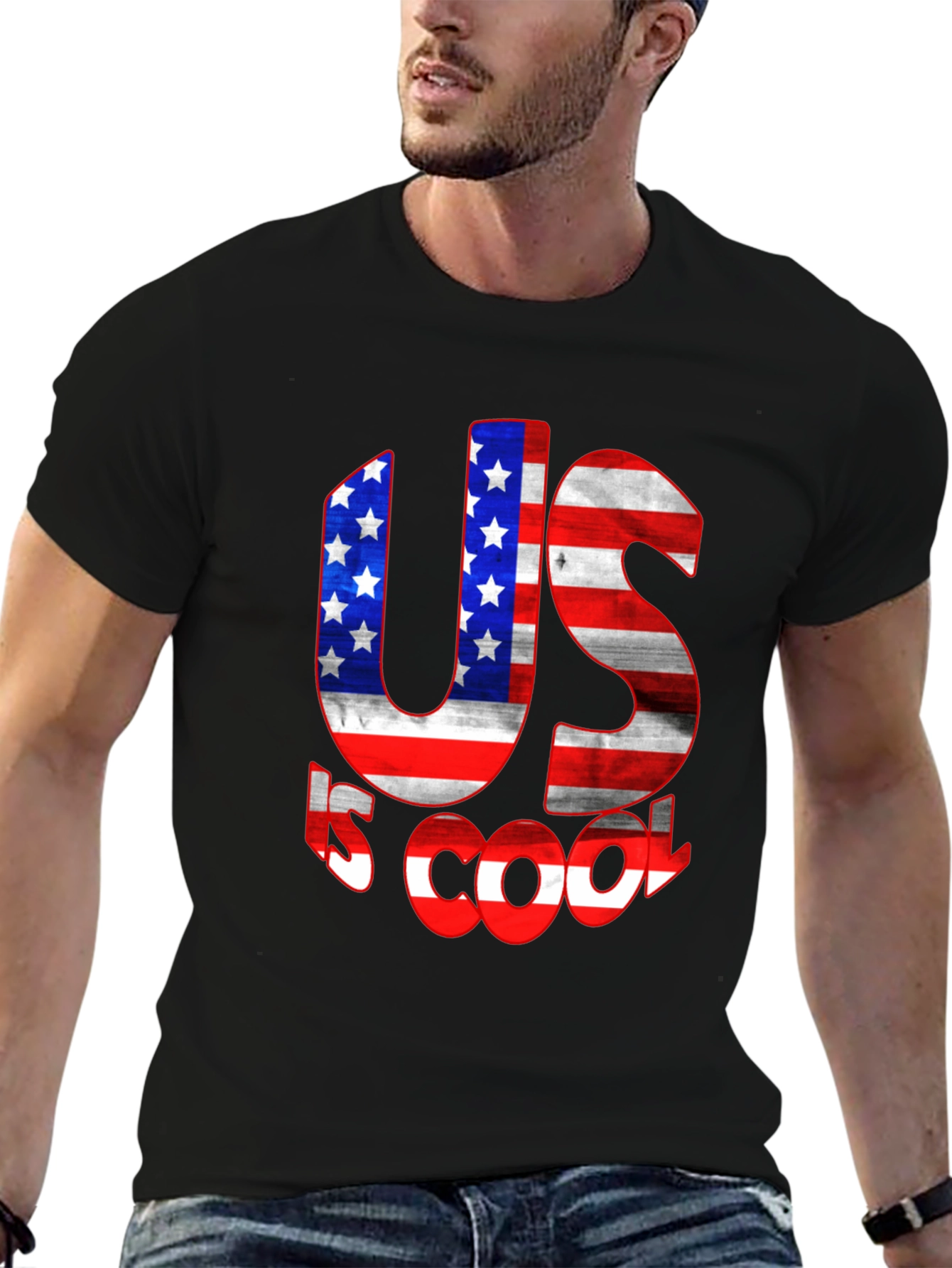 US is Cool American Flag Graphic Tee