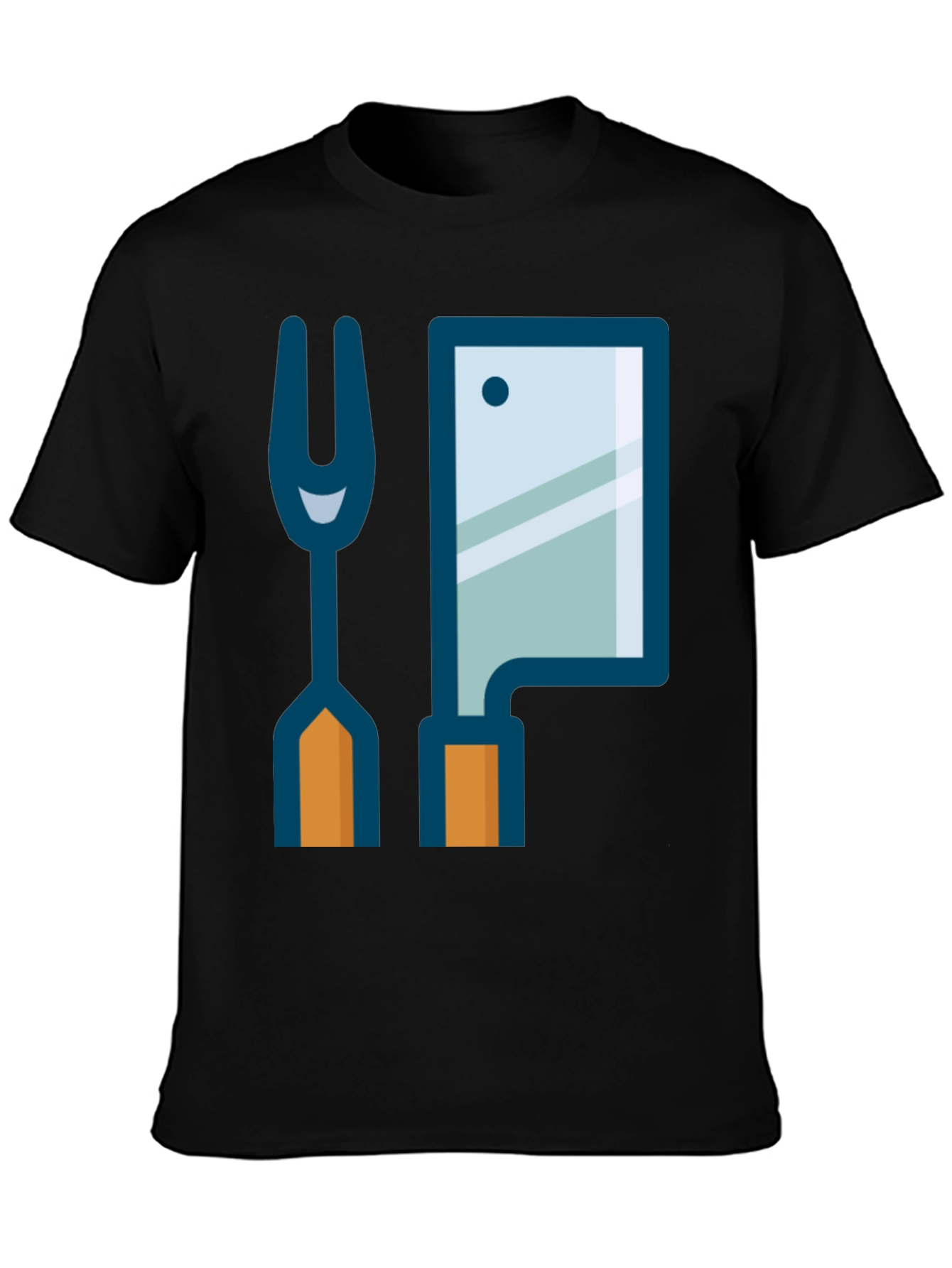 Butcher Fork & Cleaver Graphic Tee - Black