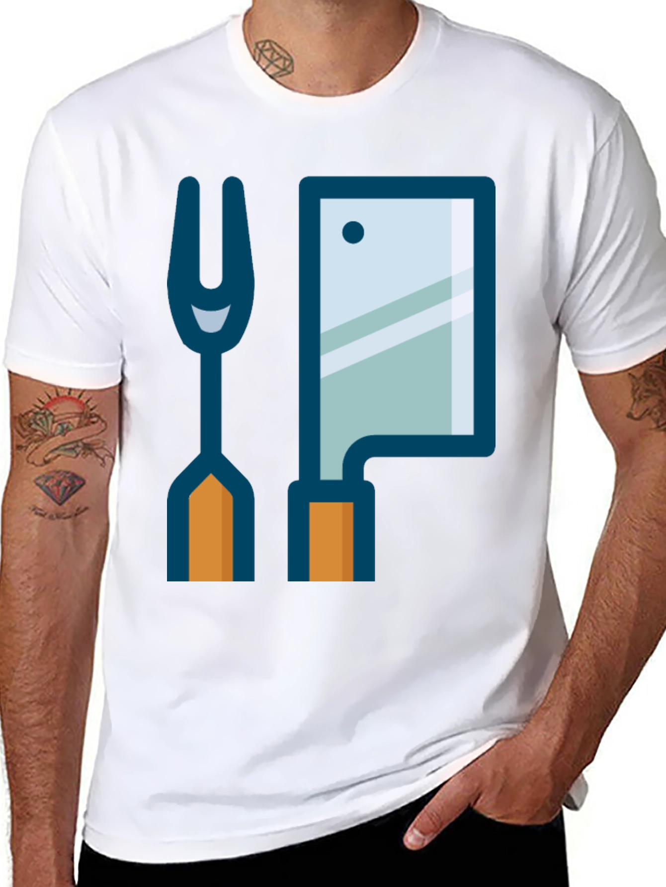 Butcher Fork & Cleaver Graphic Tee - Black