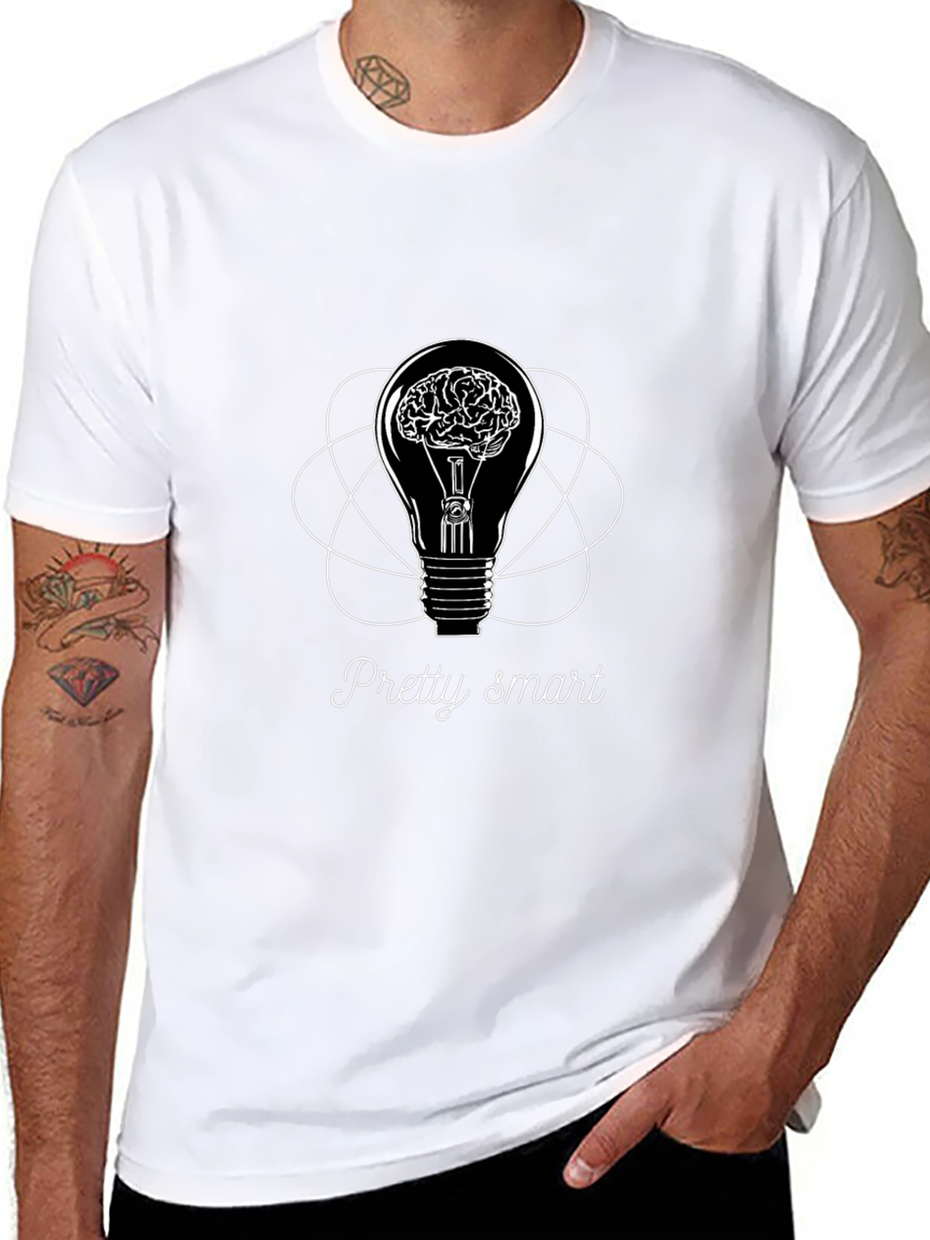 Pretty Smart Brain Light Bulb Graphic Tee