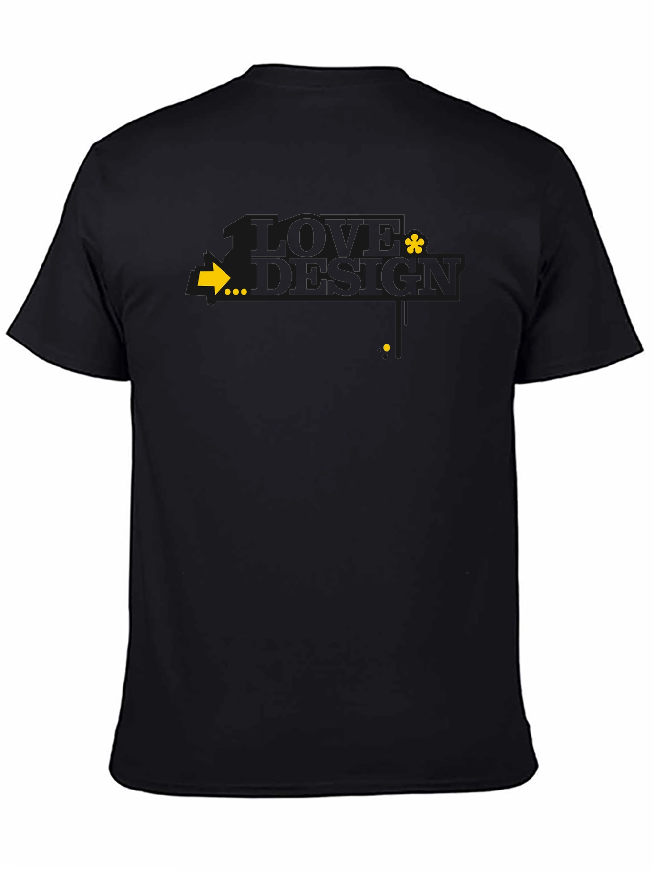 Modern Black Graphic Tee with Arrow Design