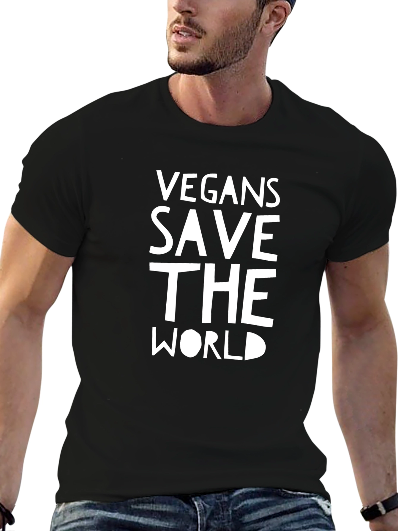 Vegans Save the World Black T-Shirt