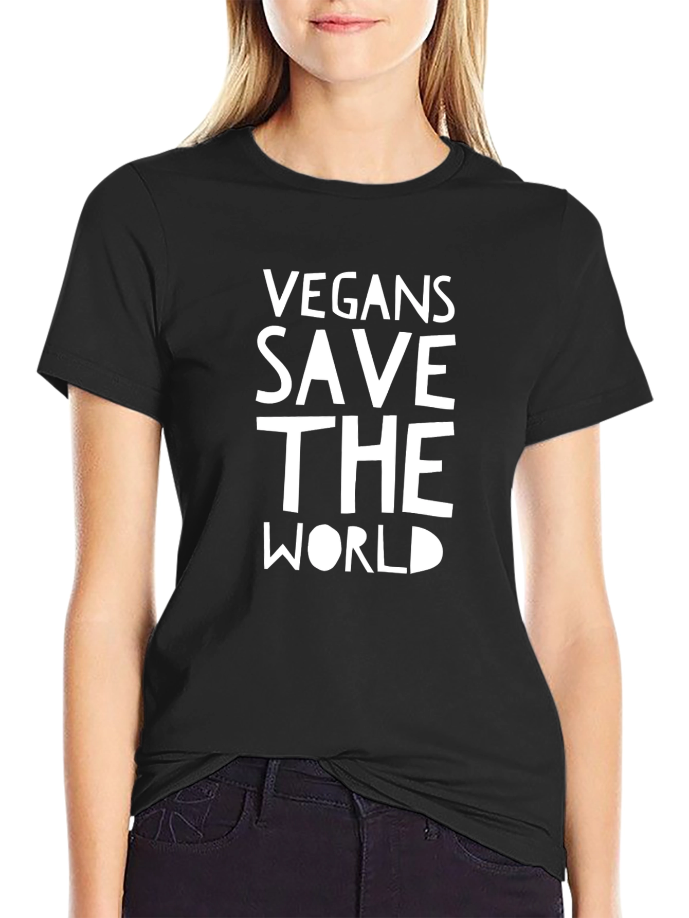 Vegans Save the World Black T-Shirt