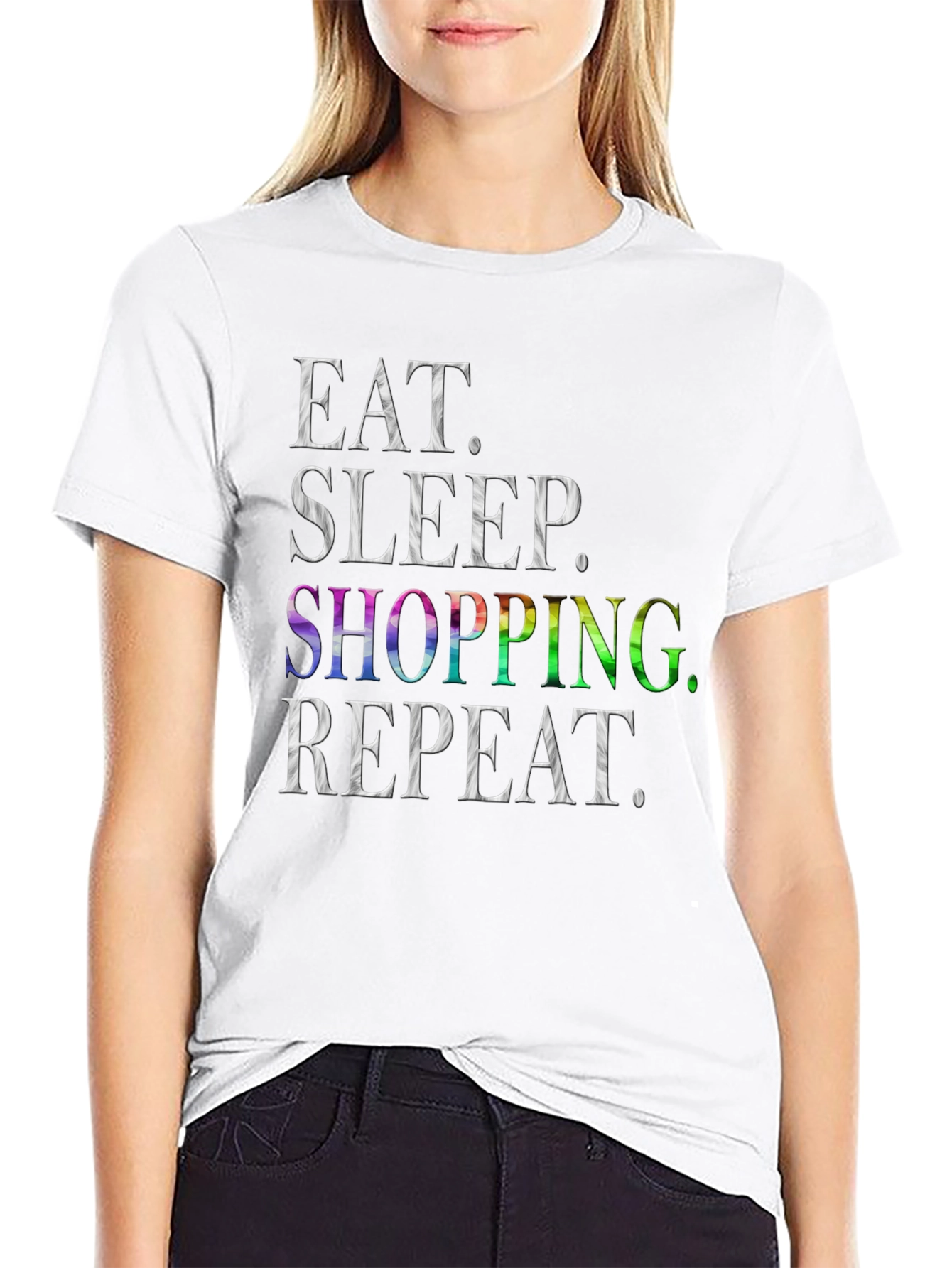 Eat Sleep Shopping Repeat Mens T-Shirt