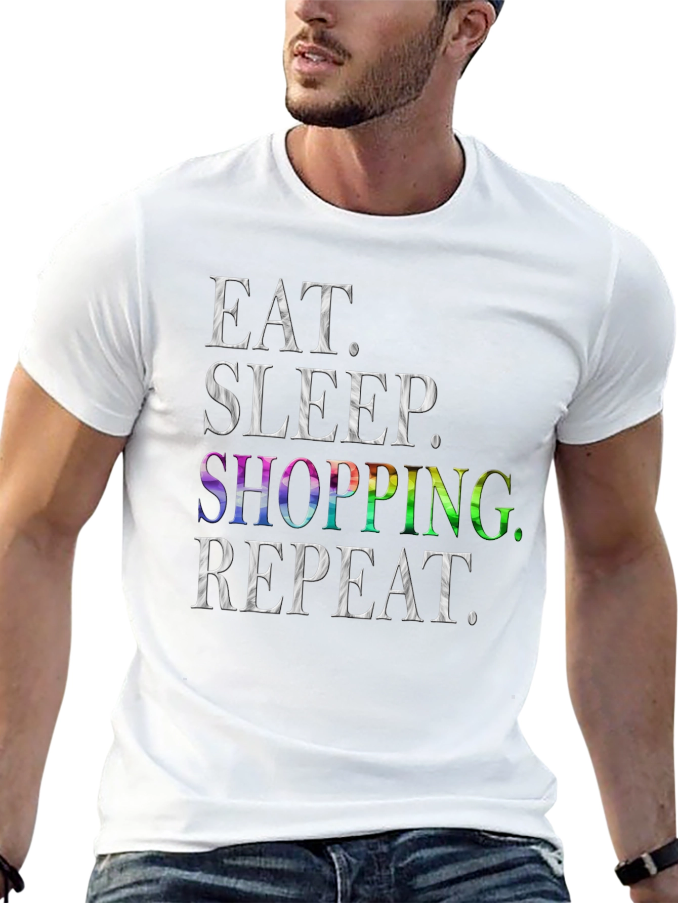 Eat Sleep Shopping Repeat Mens T-Shirt