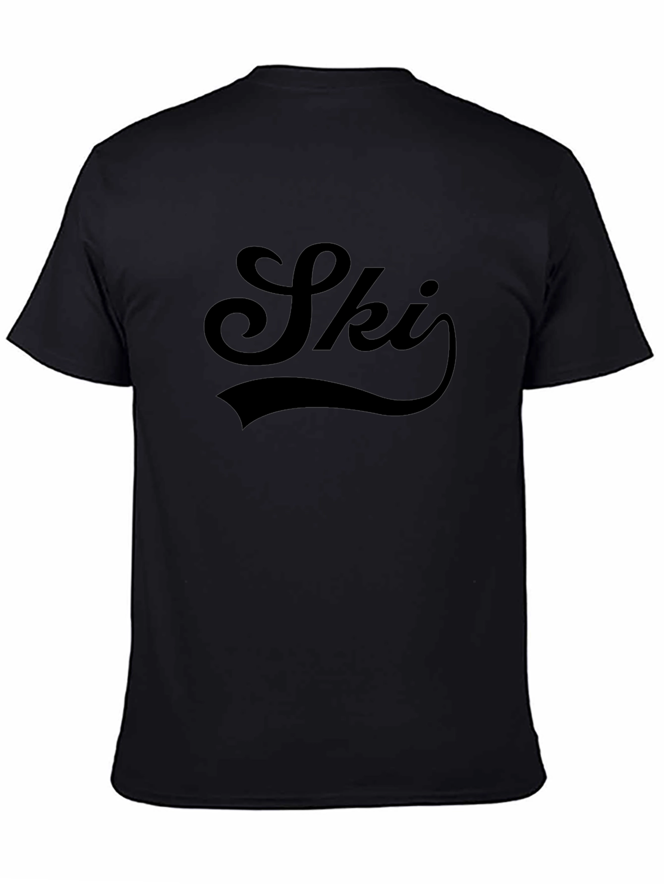 Mens Ski T-Shirt - Stylish Black Graphic Tee