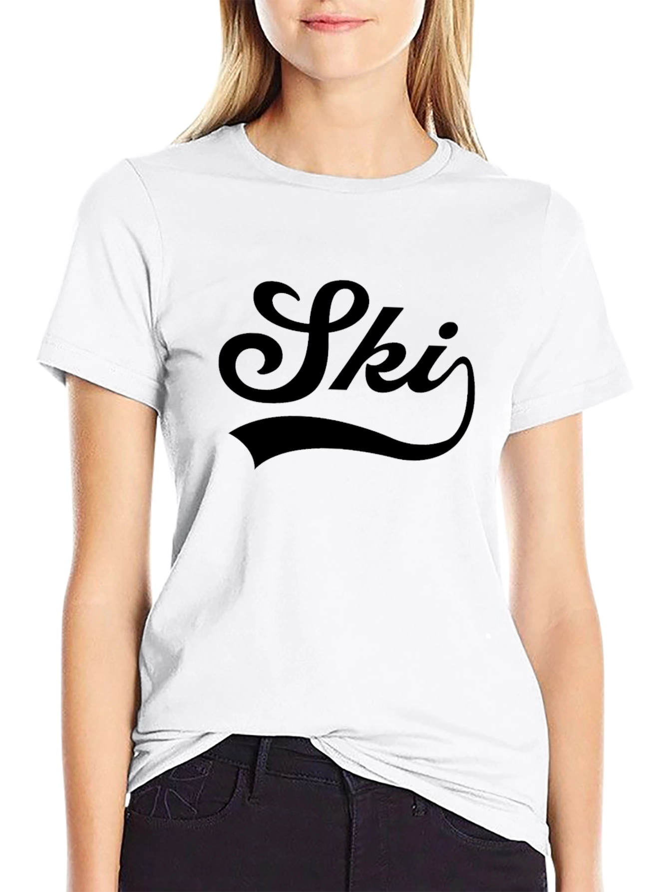 Mens Ski T-Shirt - Stylish Black Graphic Tee