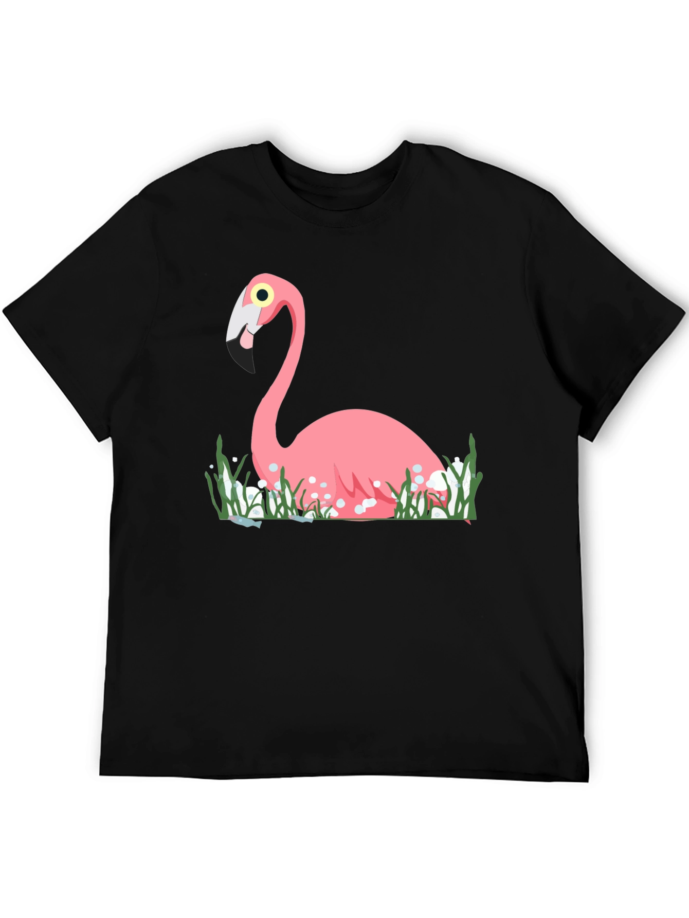 Flamingo Graphic Tee - Stylish Black T-Shirt