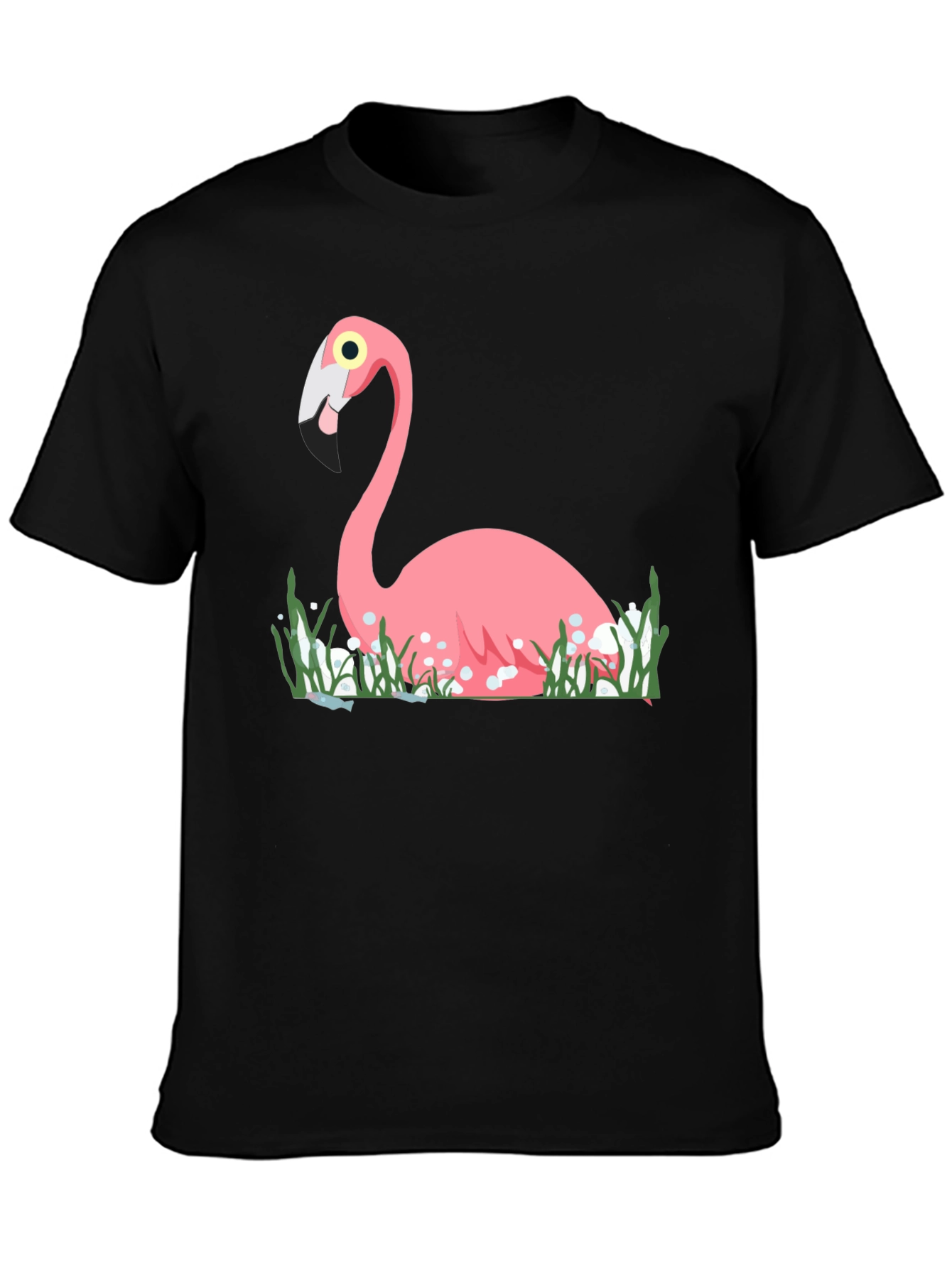 Flamingo Graphic Tee - Stylish Black T-Shirt