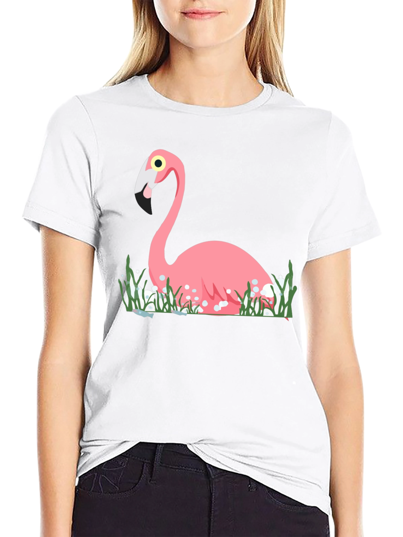 Flamingo Graphic Tee - Stylish Black T-Shirt