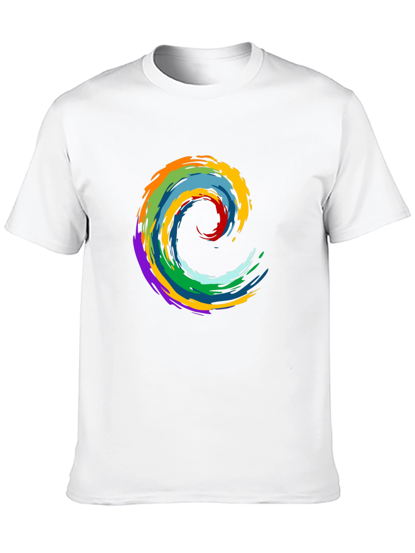 Rainbow Swirl Graphic Black T-Shirt