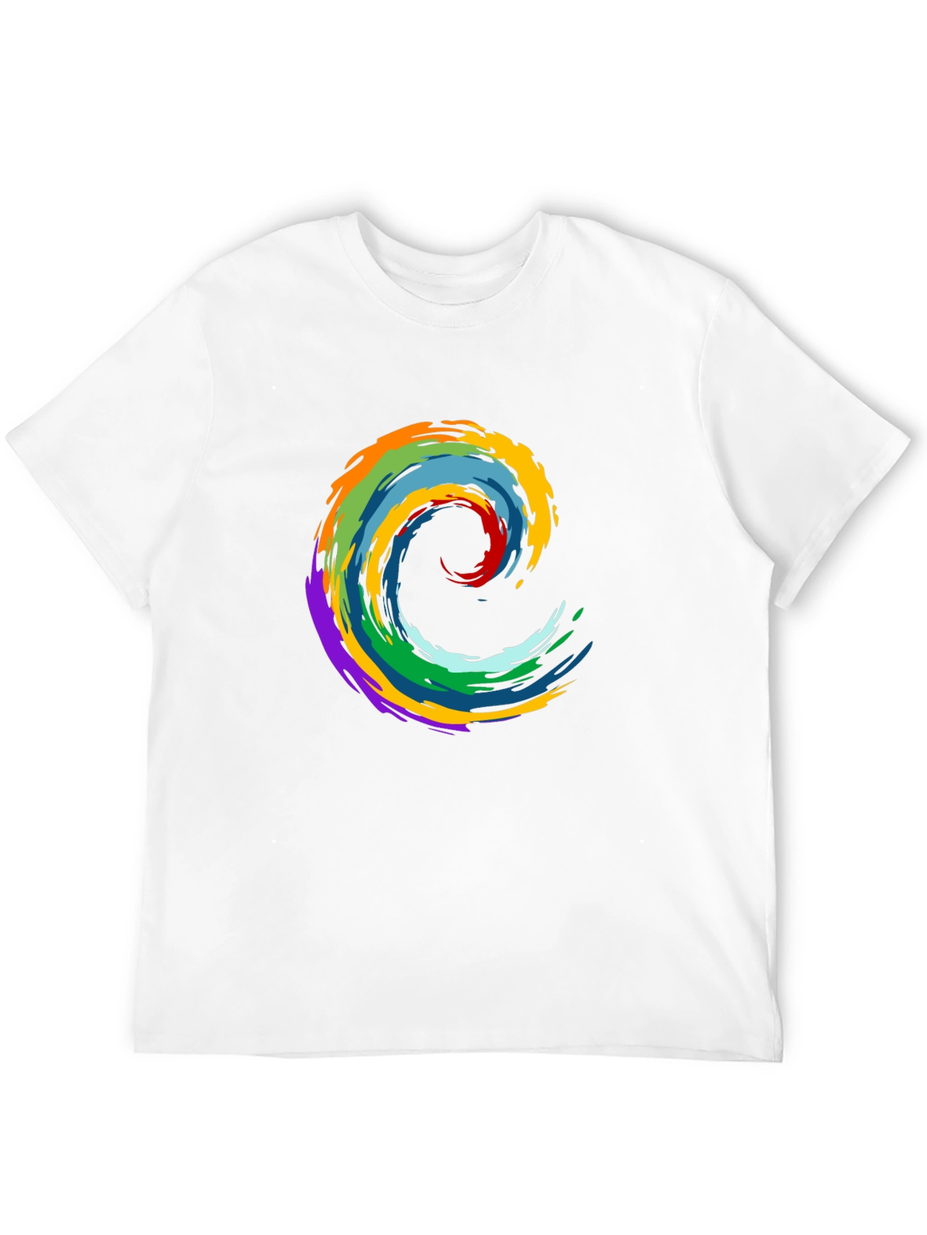 Rainbow Swirl Graphic Black T-Shirt