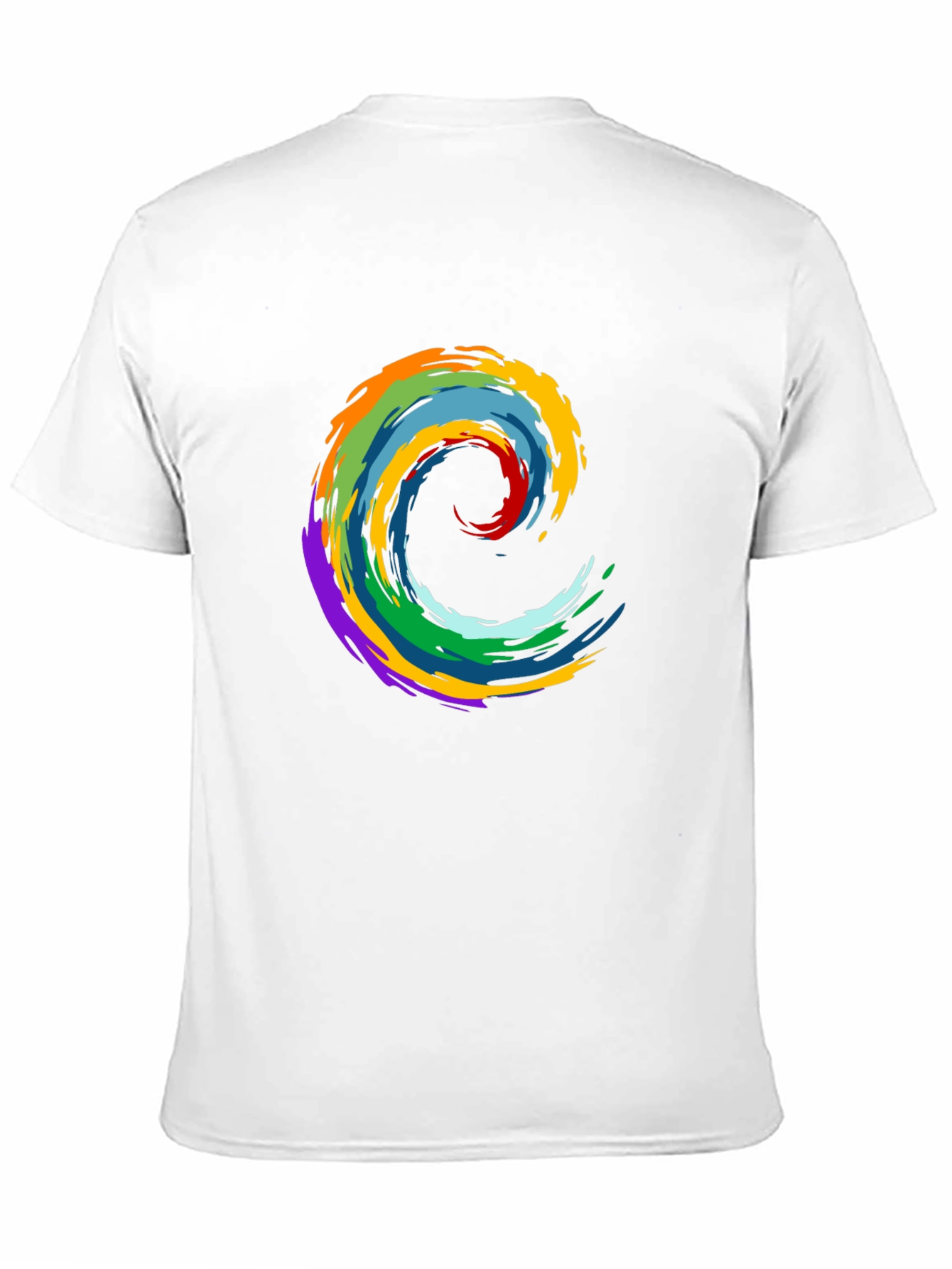 Rainbow Swirl Graphic Black T-Shirt