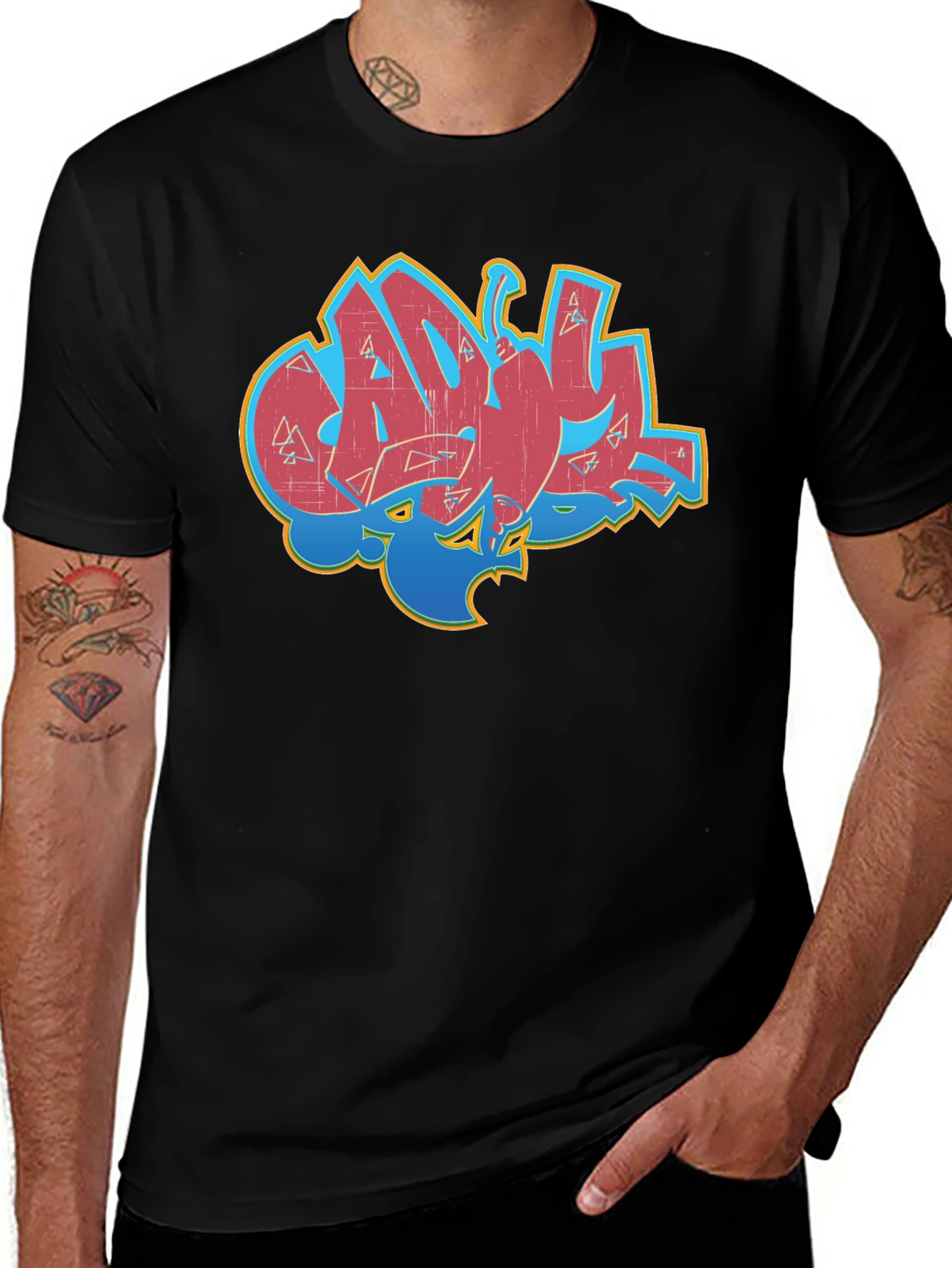 Graffiti Style Graphic Print T-Shirt