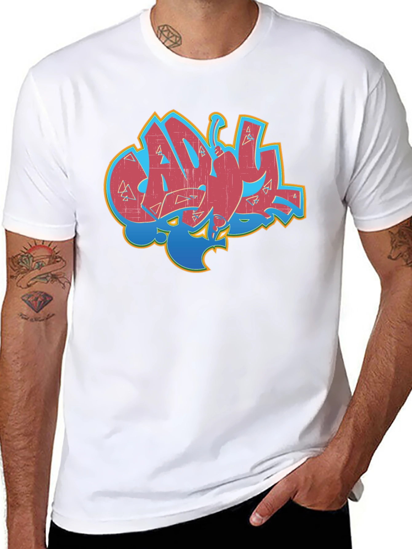 Graffiti Style Graphic Print T-Shirt