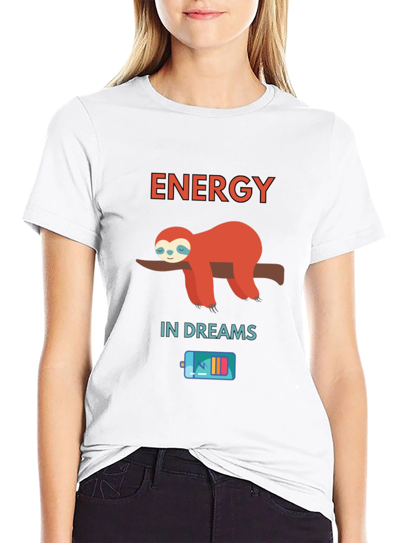 Energy in Dreams Sloth Graphic T-Shirt
