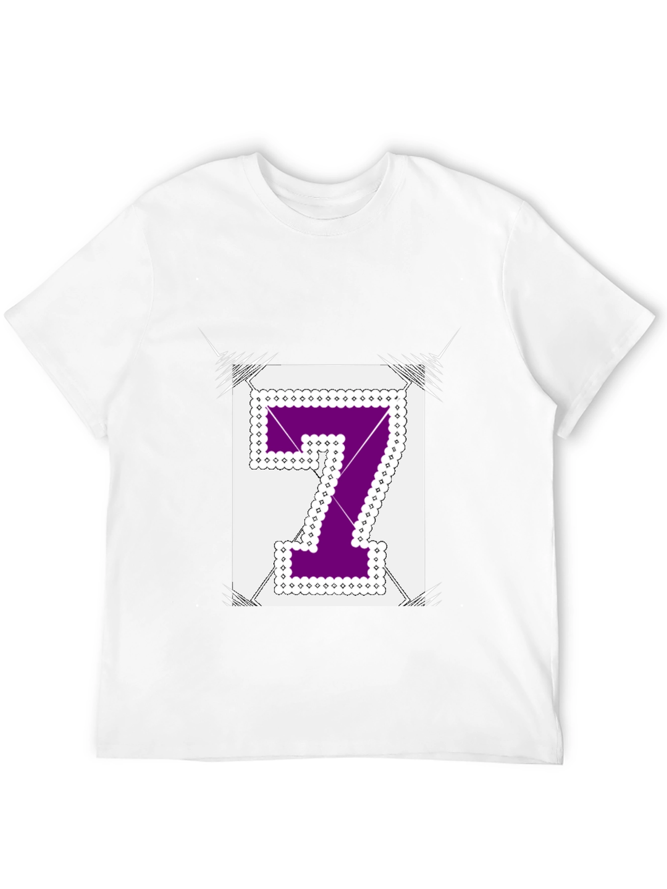 Number 7 Graphic Tee - Black Cotton Blend Shirt