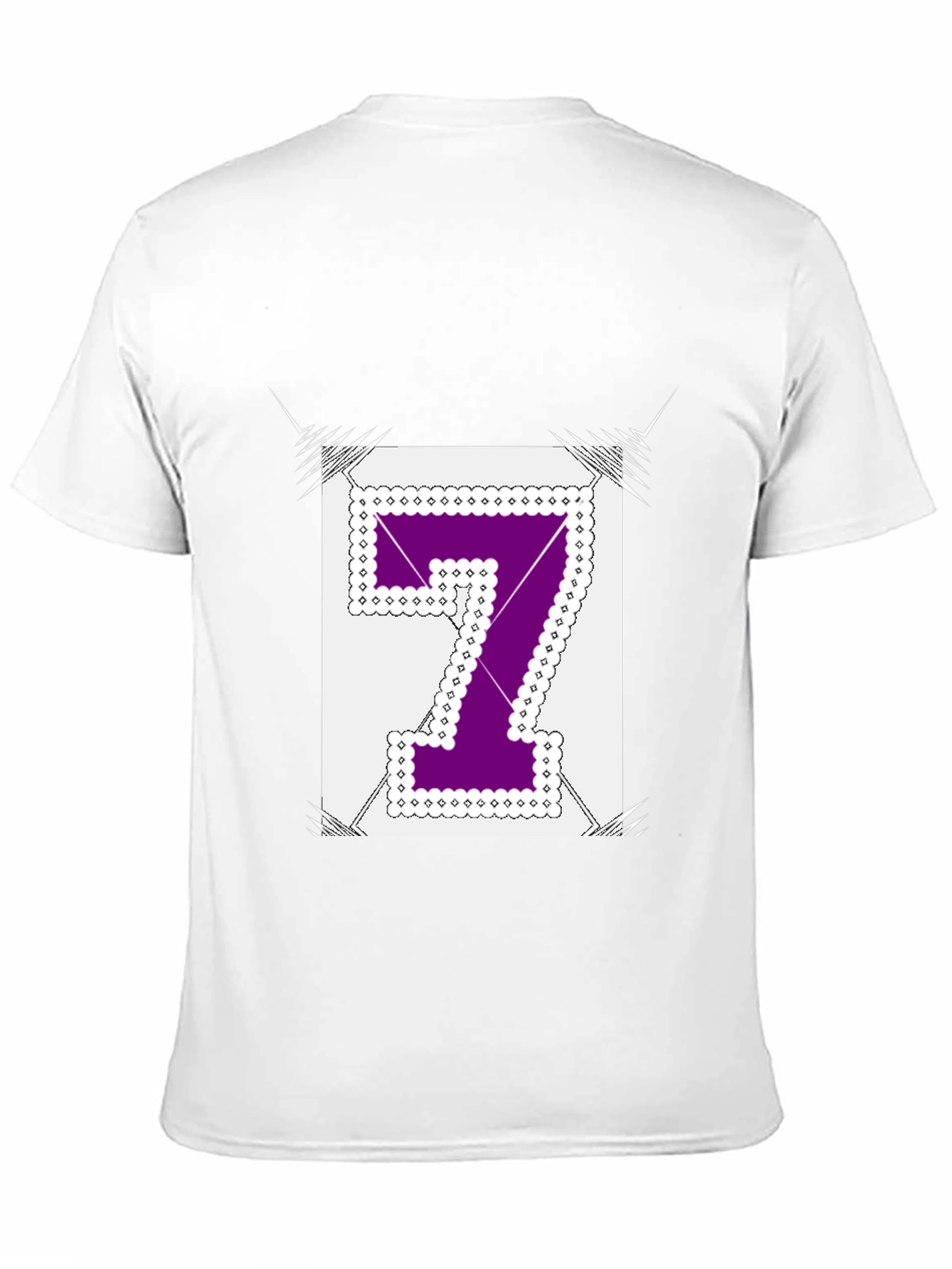 Number 7 Graphic Tee - Black Cotton Blend Shirt