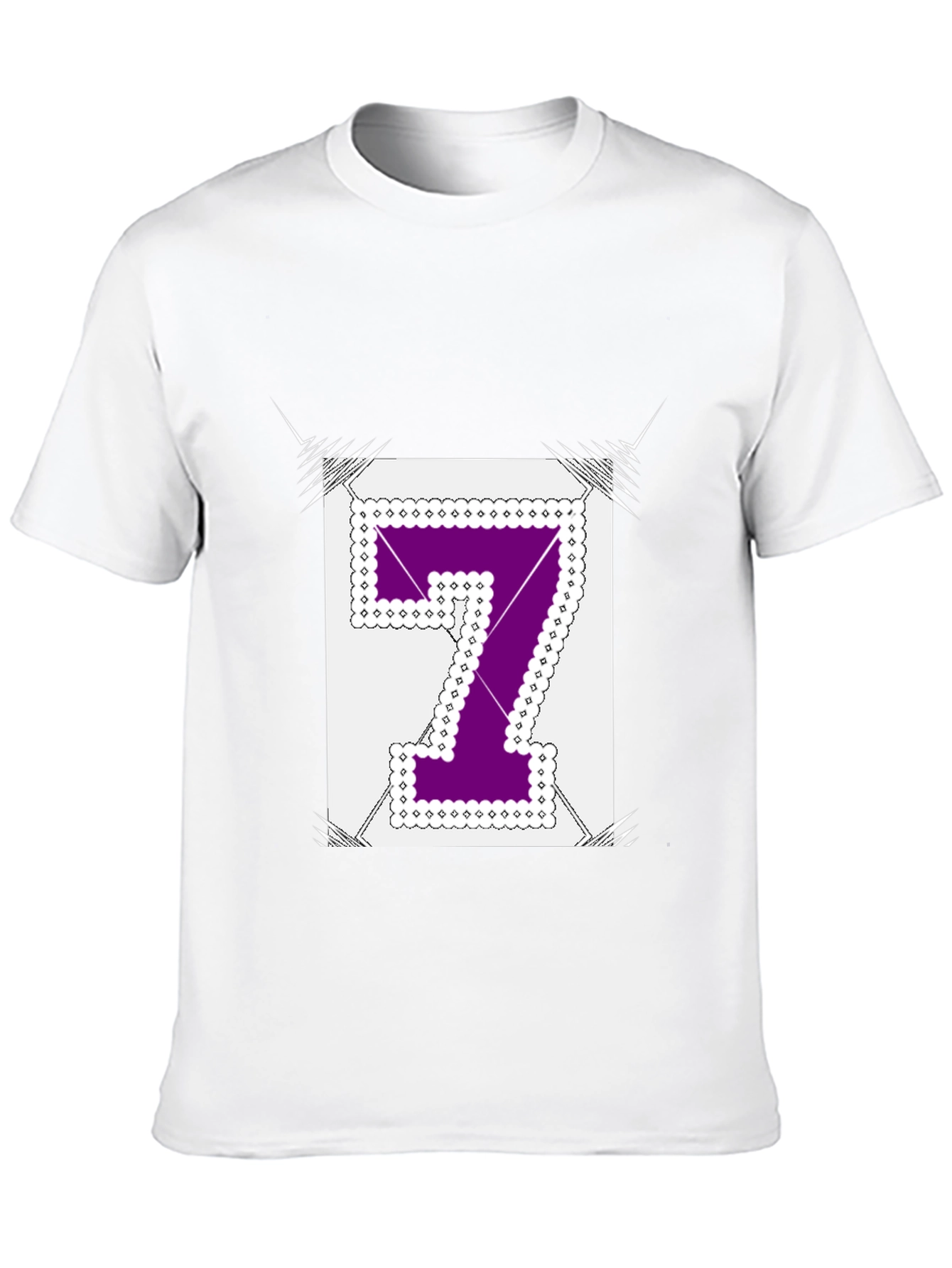 Number 7 Graphic Tee - Black Cotton Blend Shirt
