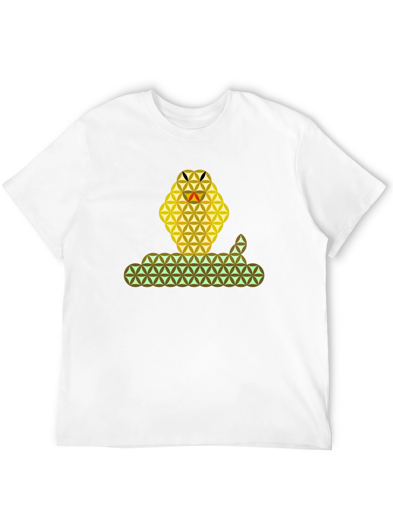 Geometric Snake Graphic T-Shirt - Stylish & Unique