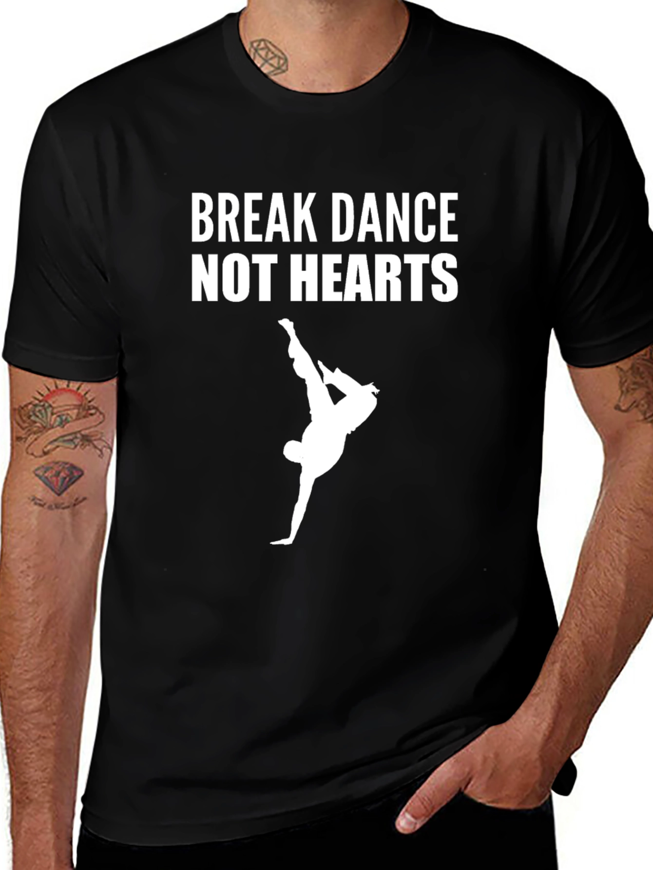 Break Dance Not Hearts Graphic Tee