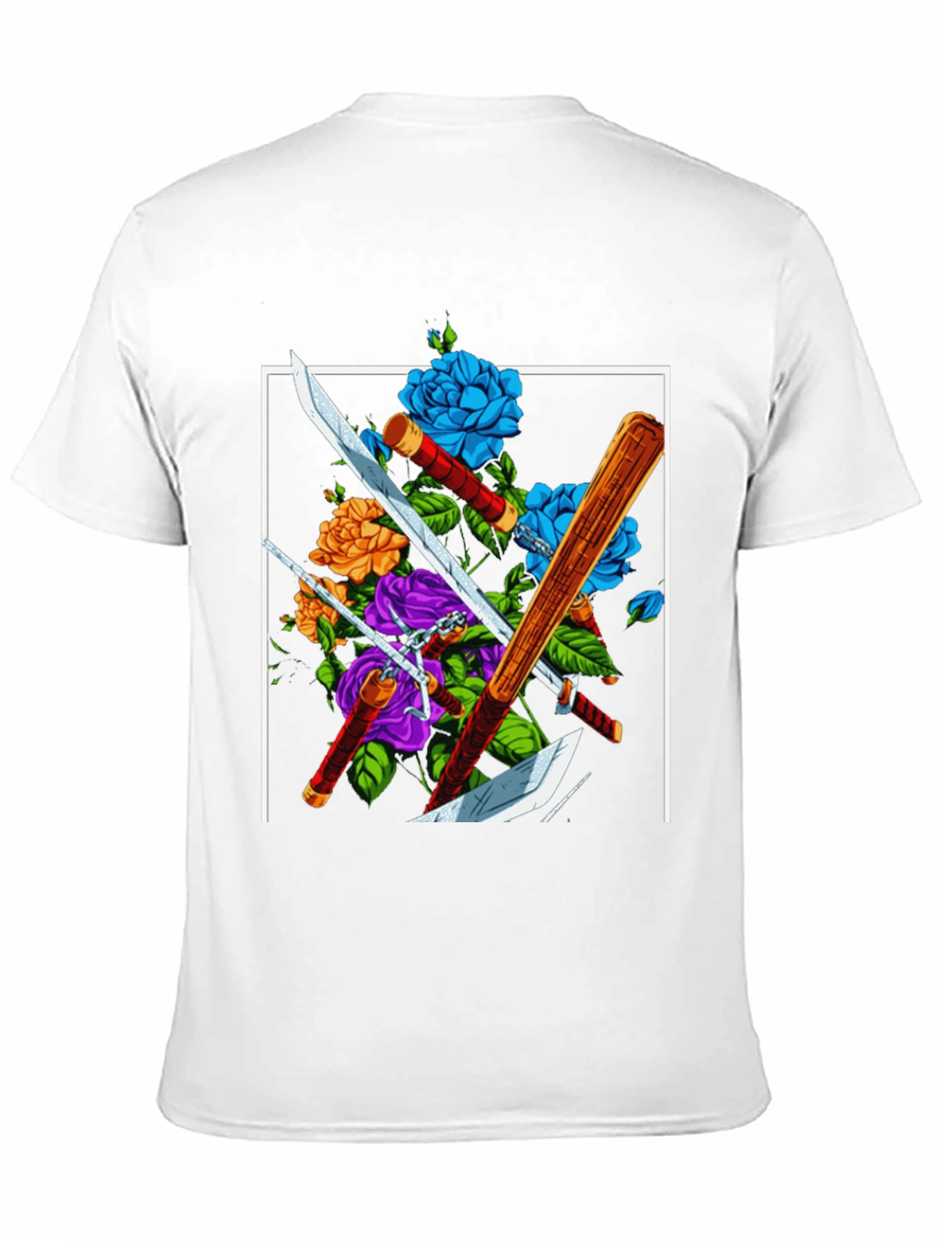 Floral Swords T-Shirt - Edgy Design