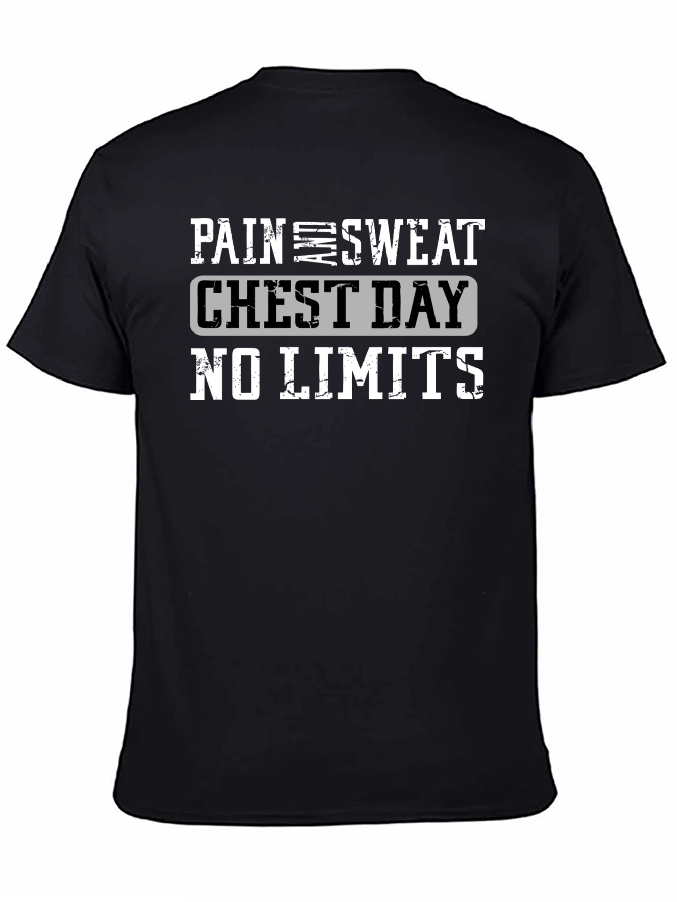 Pain Sweat Chest Day No Limits Black T-Shirt